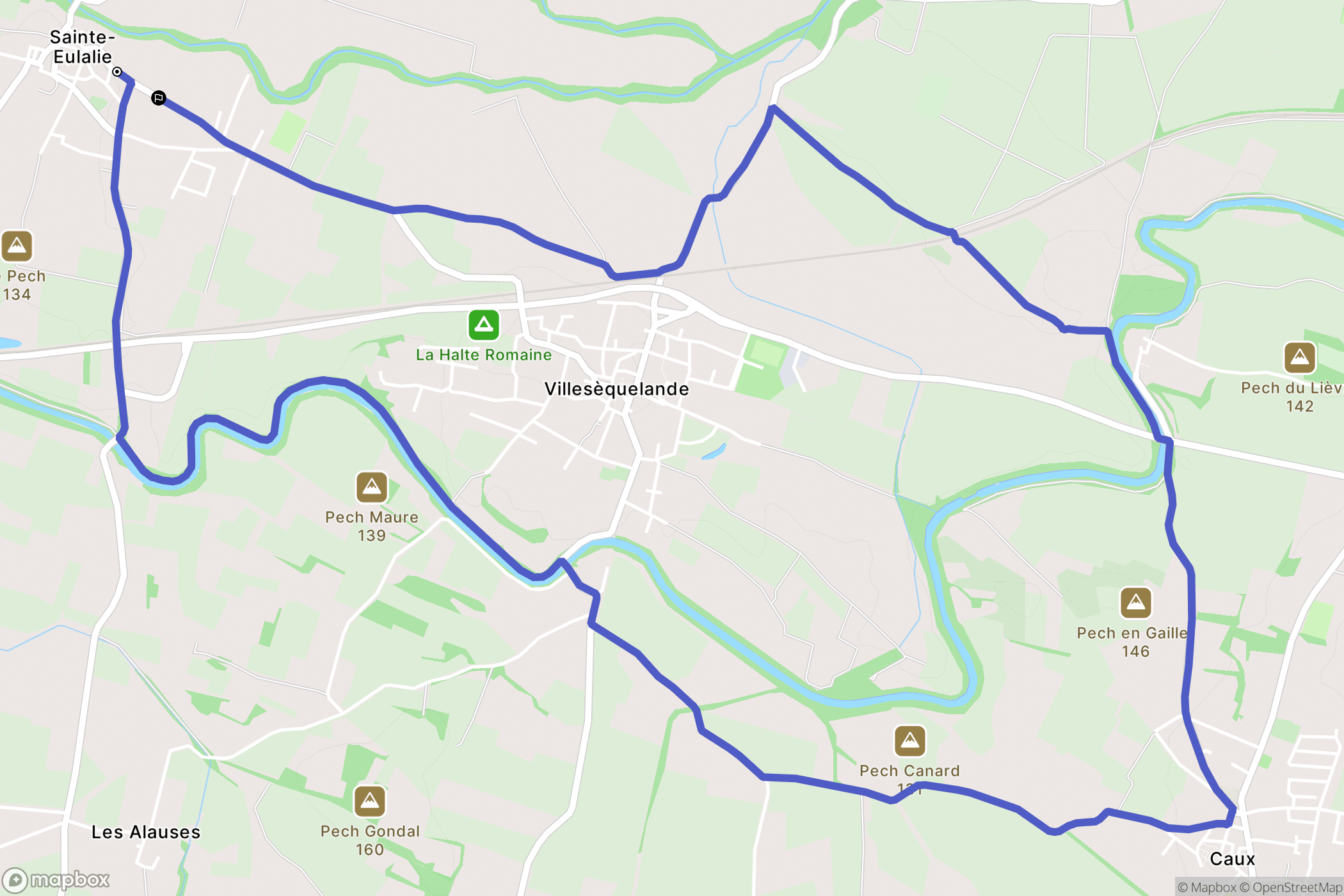 Sainte-Eulalie : carte du parcours de randonnée - France