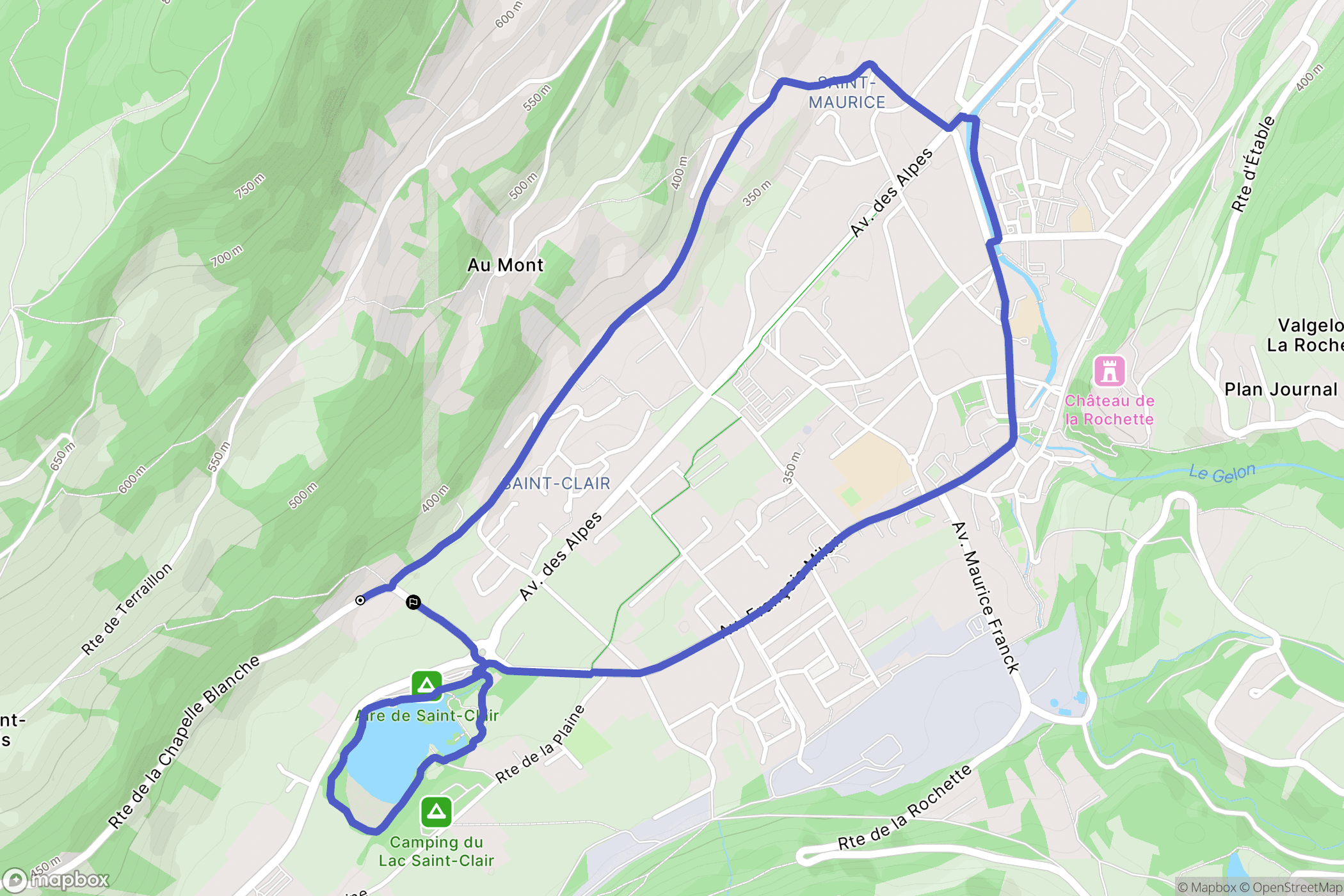 Détrier : carte du parcours de randonnée - France