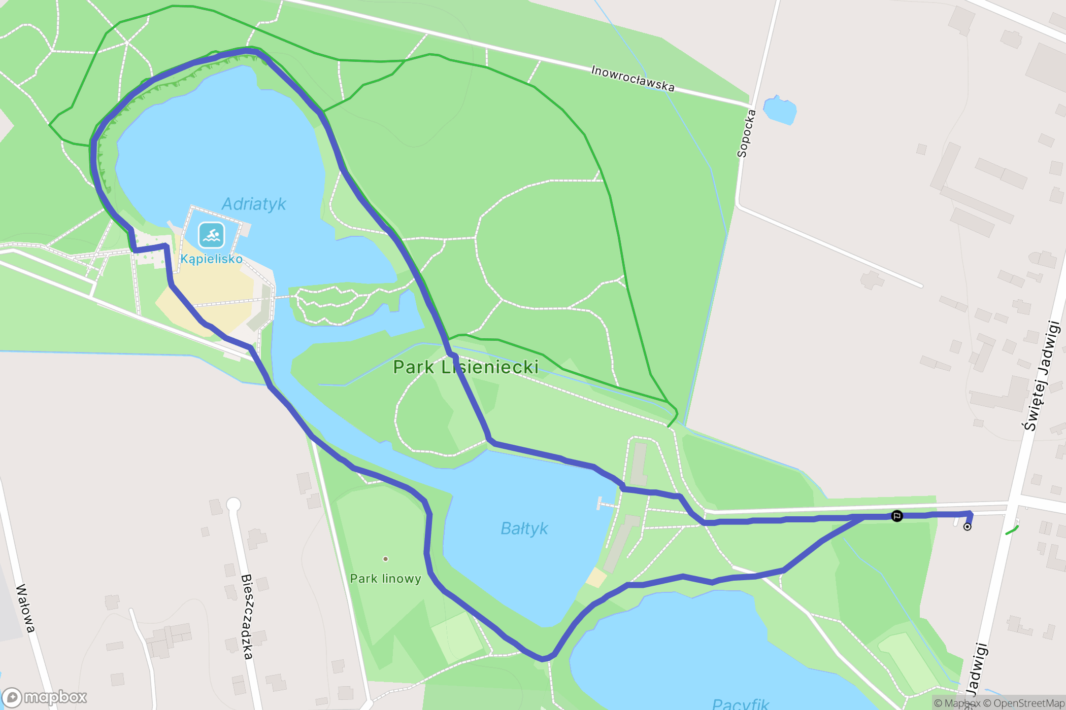 Częstochowa: mapa trasy - Poland