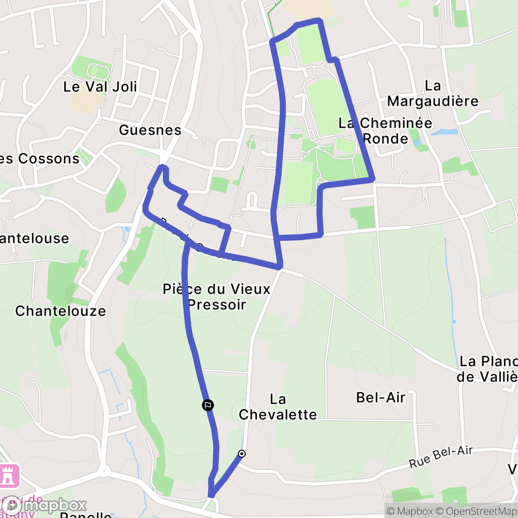 Fondettes : carte du parcours de randonnée - France