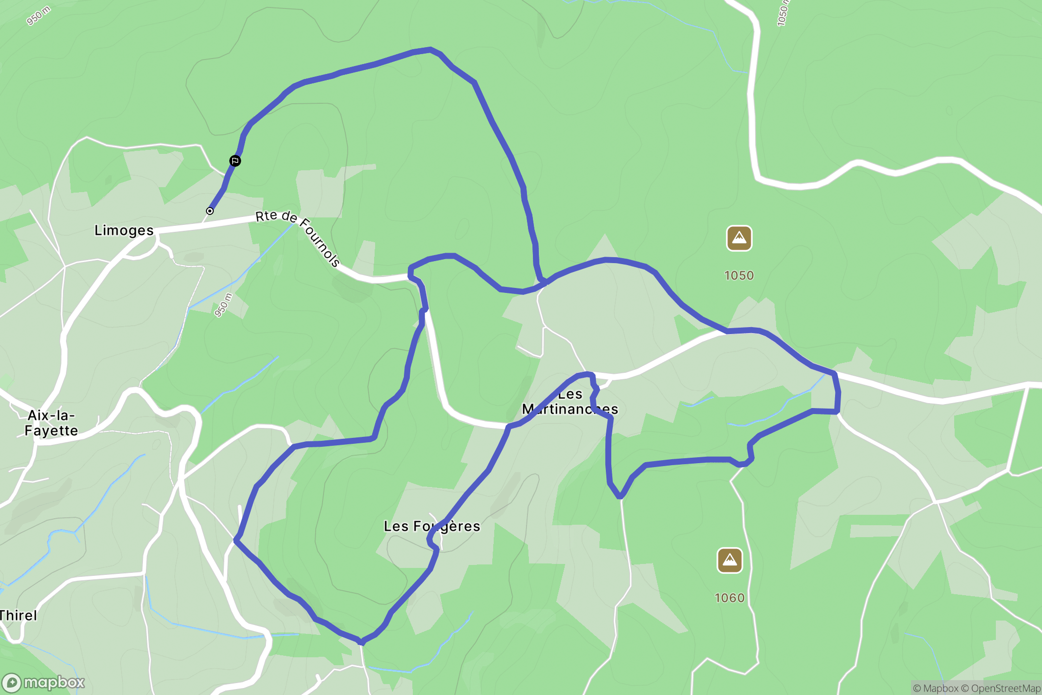 Aix-la-Fayette : carte du parcours de randonnée - France