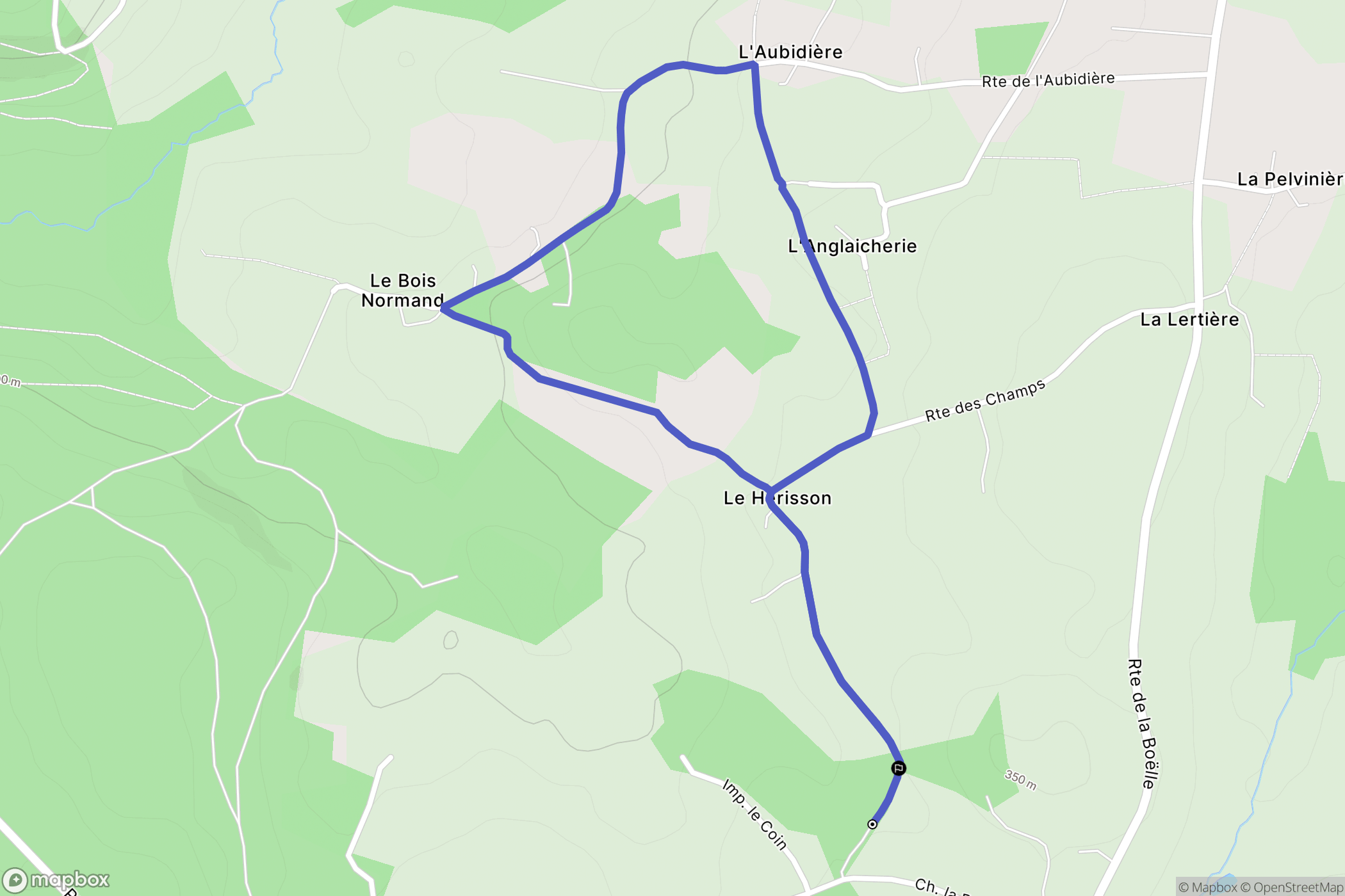 Saint-Michel-de-Montjoie : carte du parcours de randonnée - France
