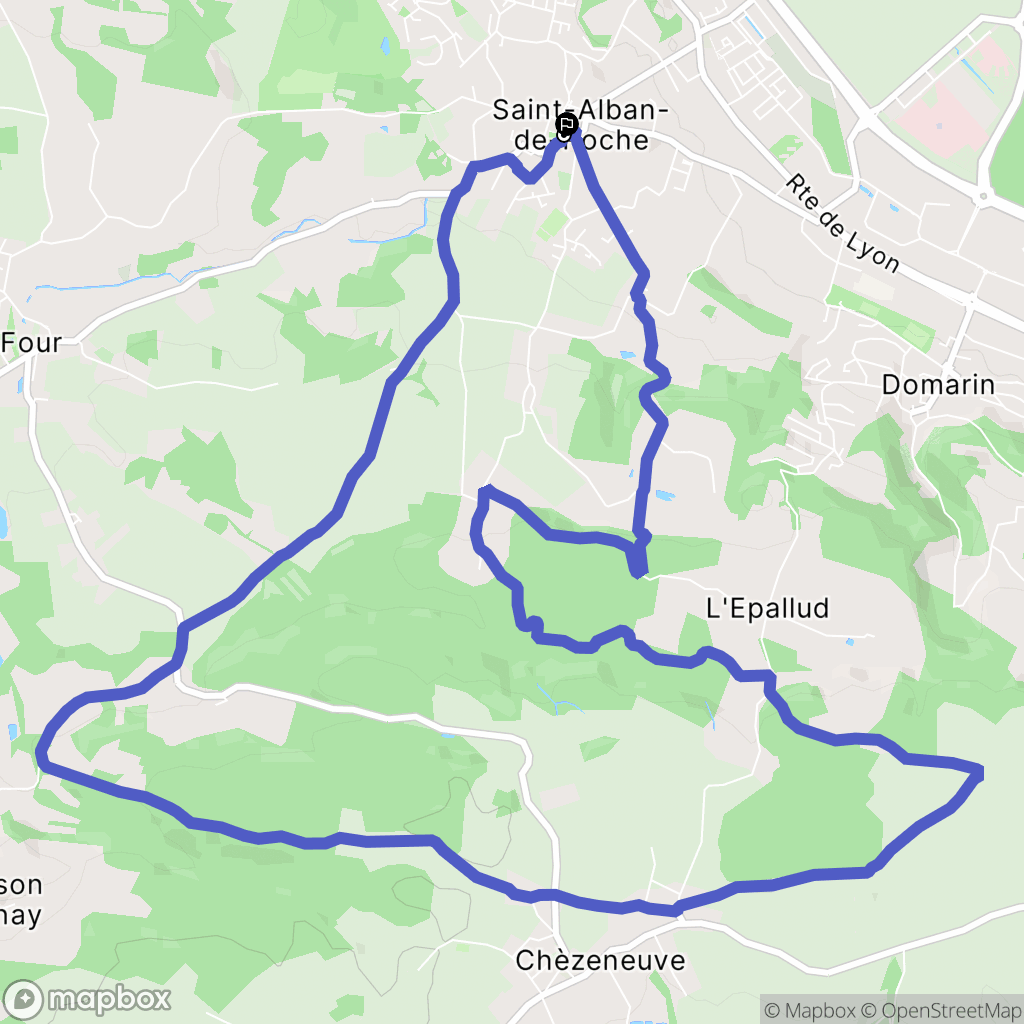 Saint-Alban-de-Roche : carte du parcours de randonnée - France