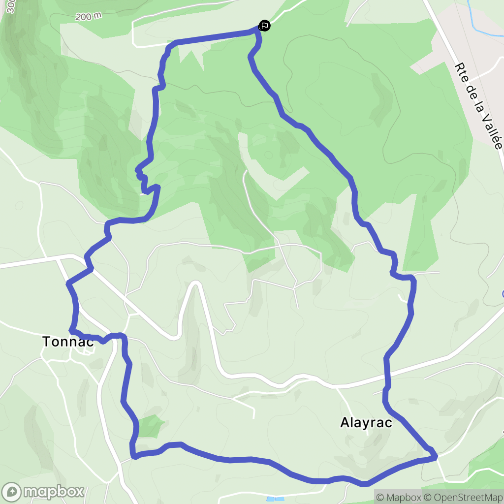Labarthe-Bleys : carte du parcours de randonnée - France