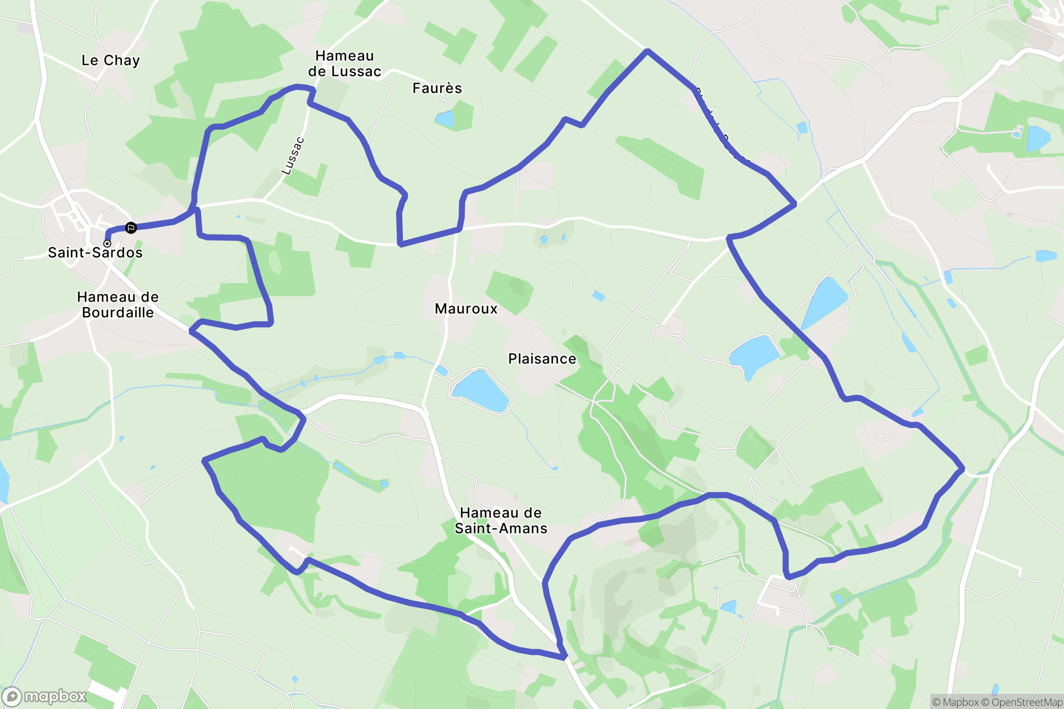 Saint-Sardos : carte du parcours de randonnée - France