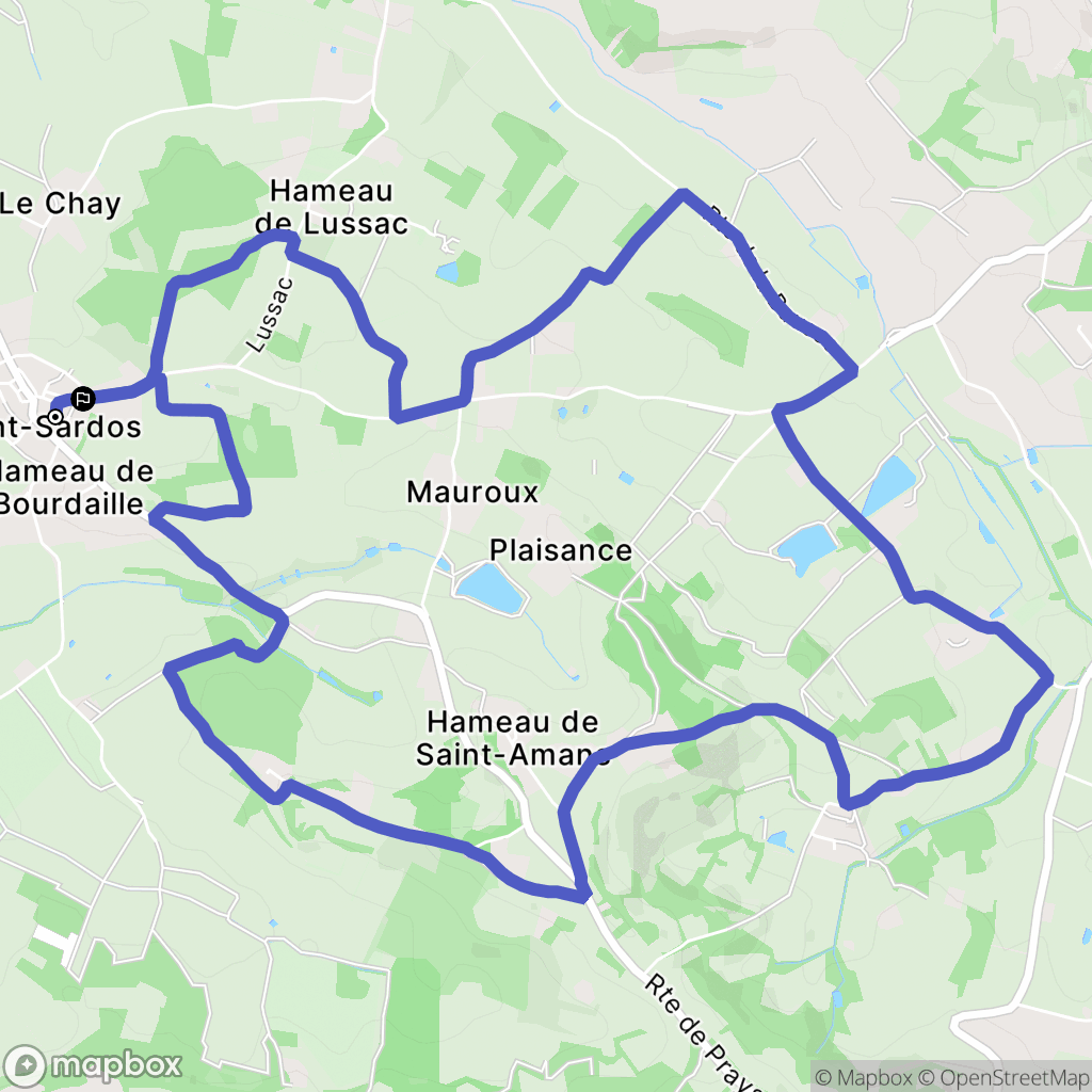 Saint-Sardos : carte du parcours de randonnée - France
