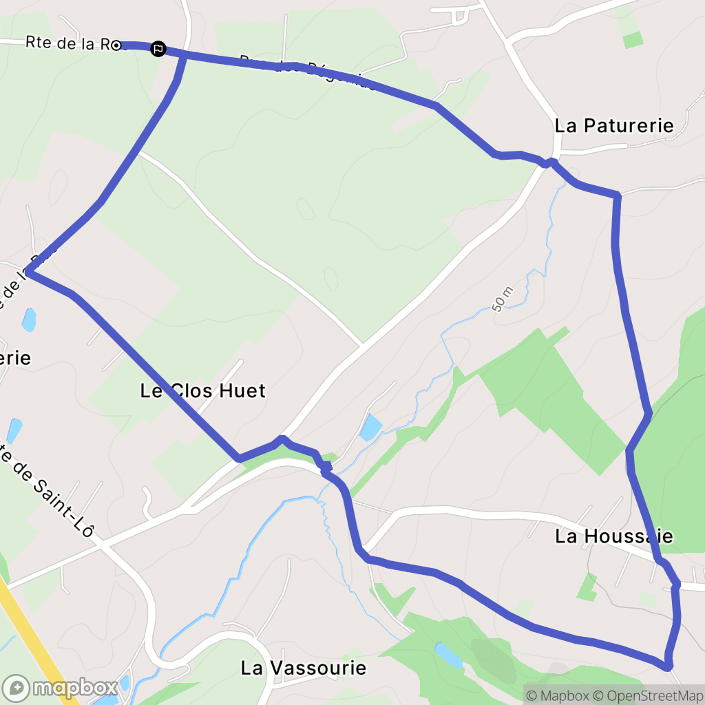Condé-sur-Vire : carte du parcours de randonnée - France