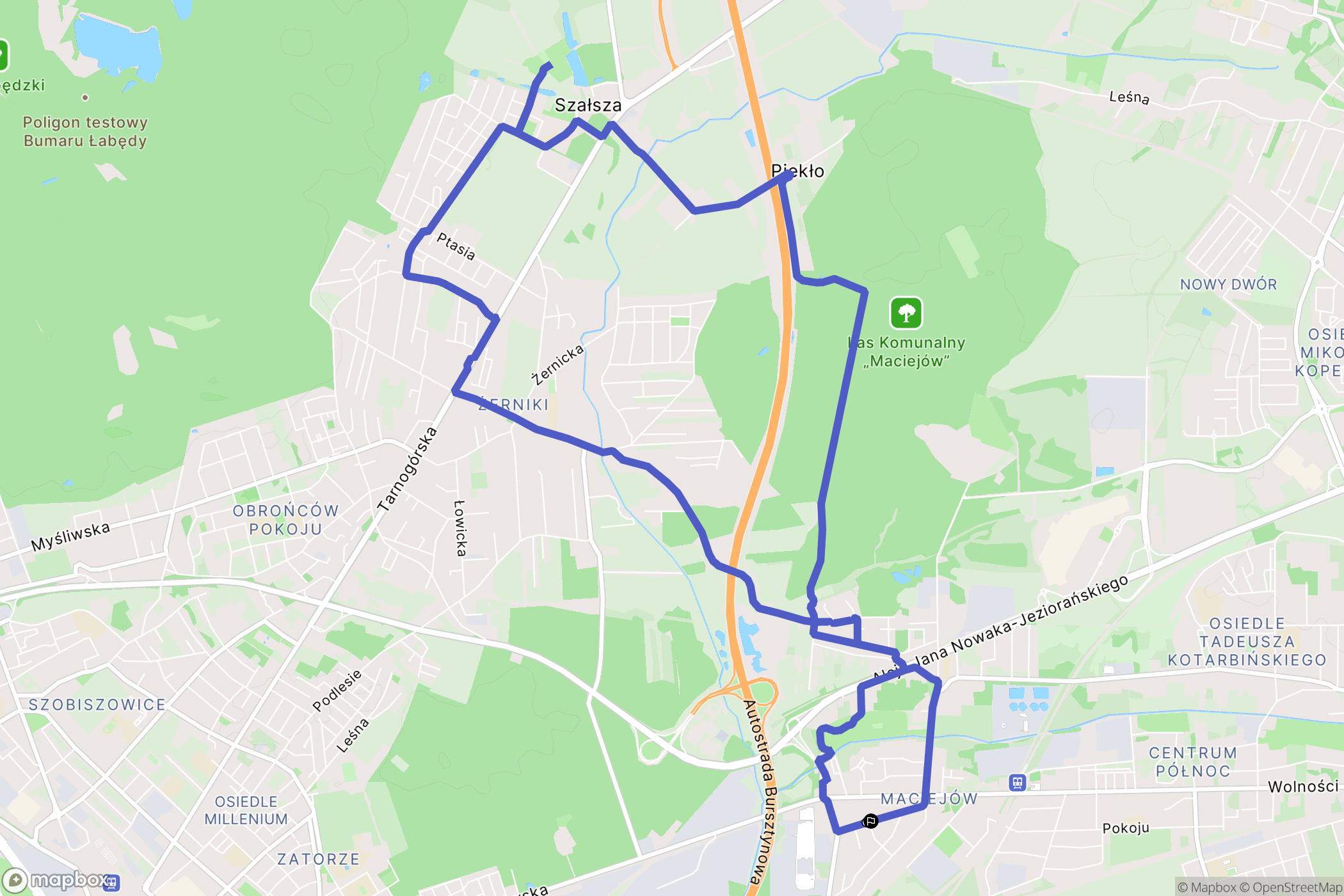 Zabrze: mapa trasy - Poland