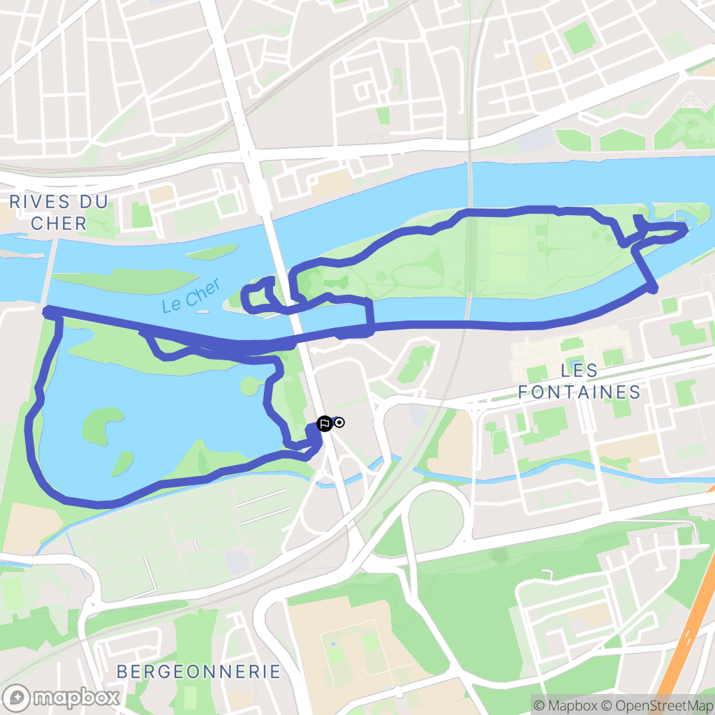 Tours : carte du parcours de randonnée - France