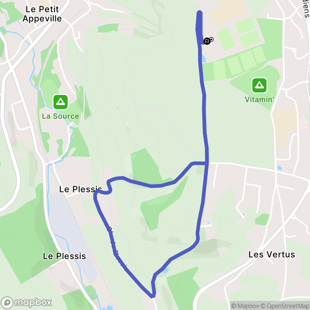 Saint-Aubin-sur-Scie : carte du parcours de randonnée - France