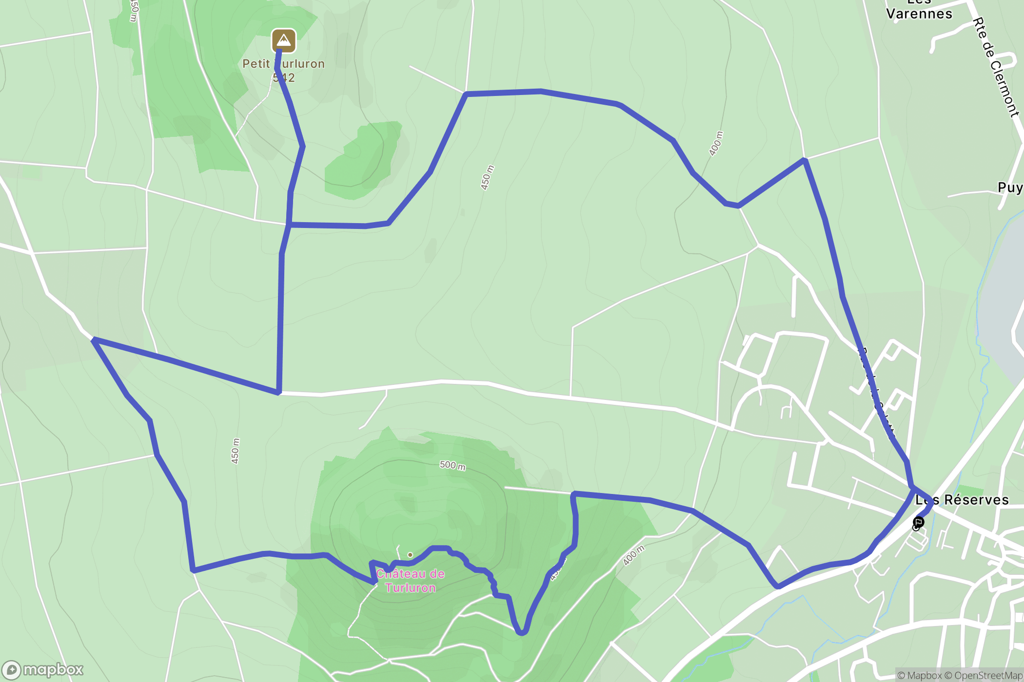 Billom : carte du parcours de randonnée - France