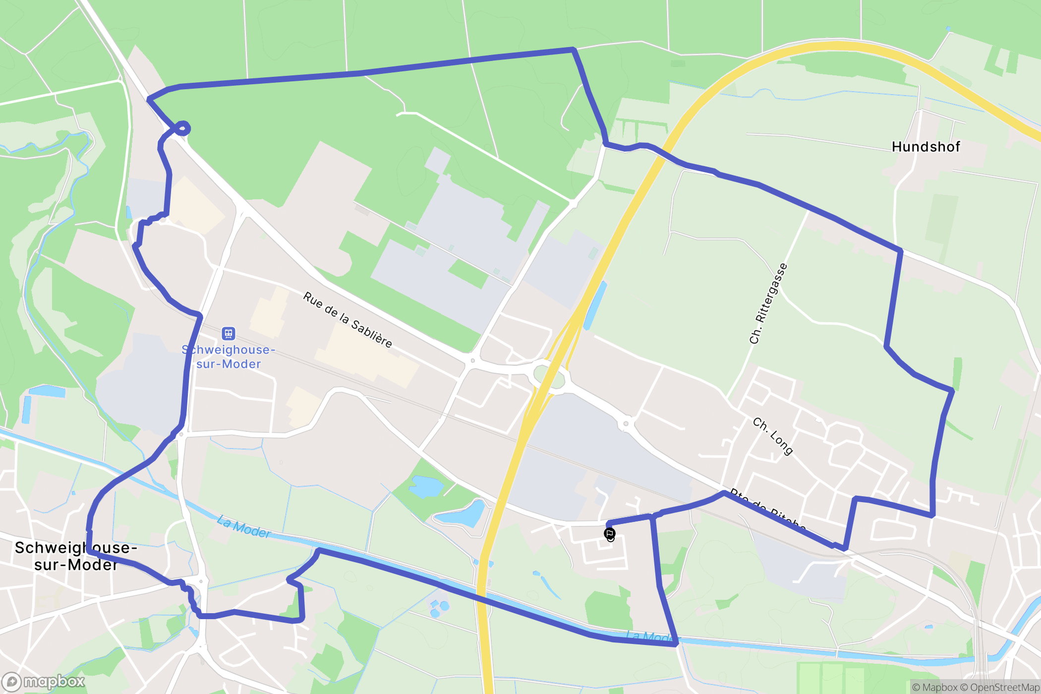 Haguenau : carte du parcours de randonnée - France