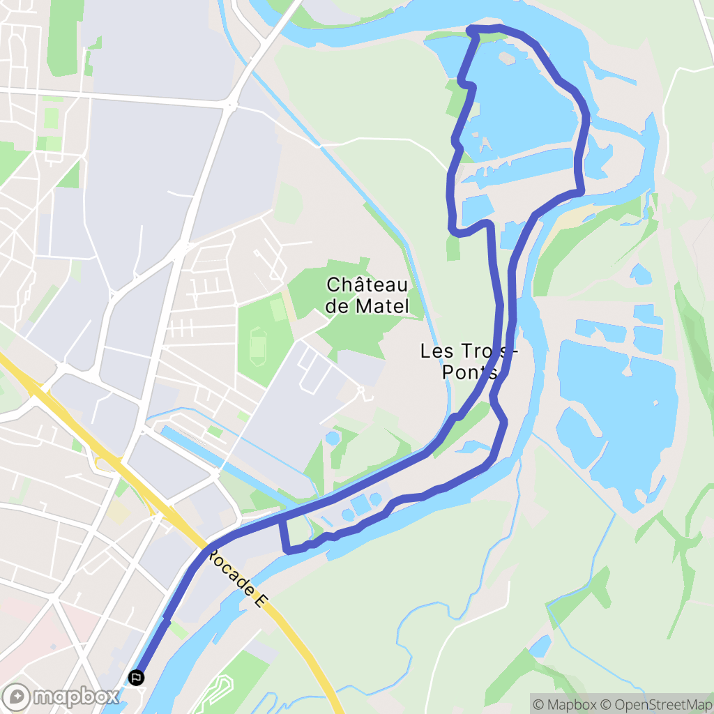 Roanne : carte du parcours de randonnée - France