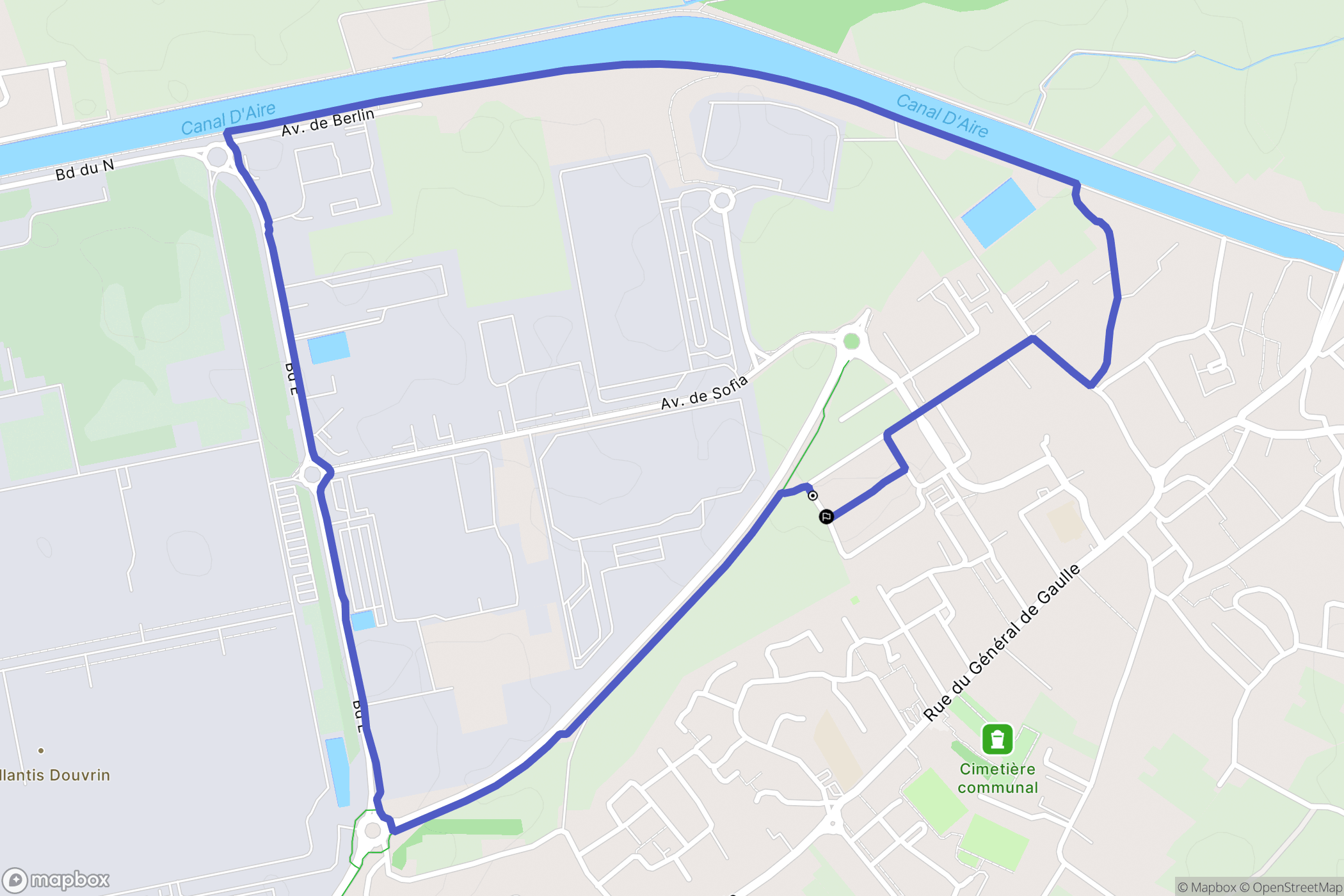 Billy-Berclau : carte du parcours de randonnée - France