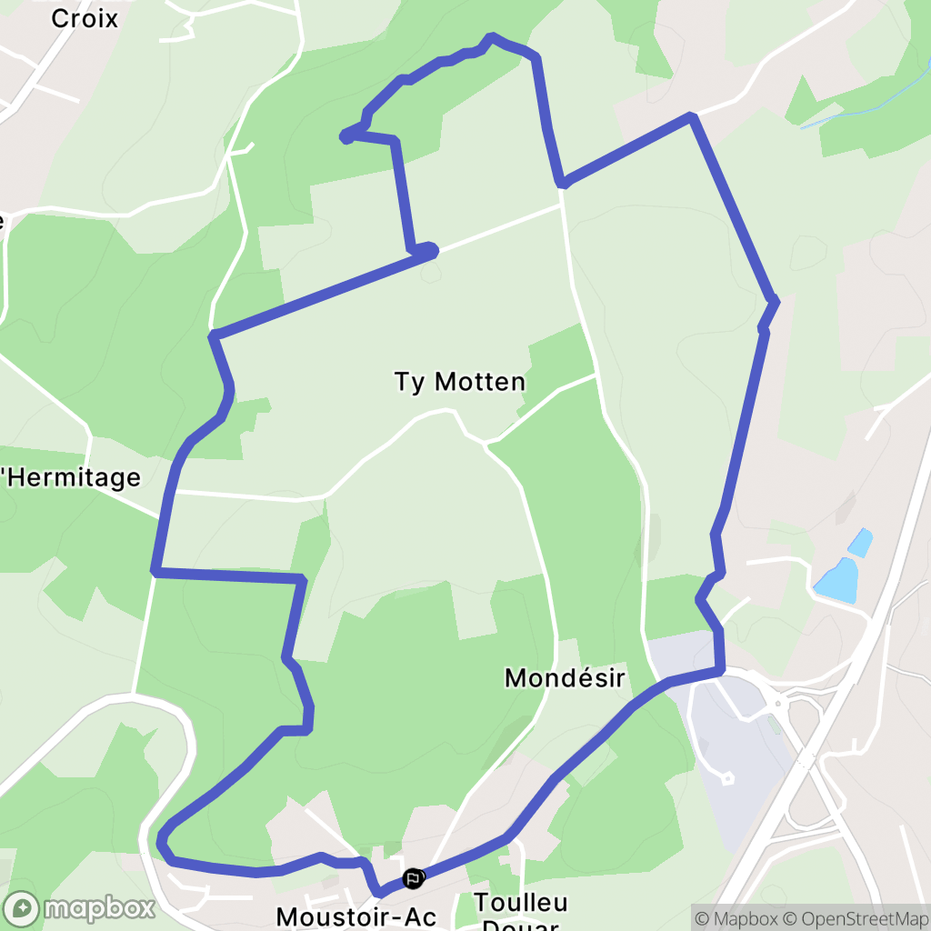 Moustoir-Ac : carte du parcours de randonnée - France
