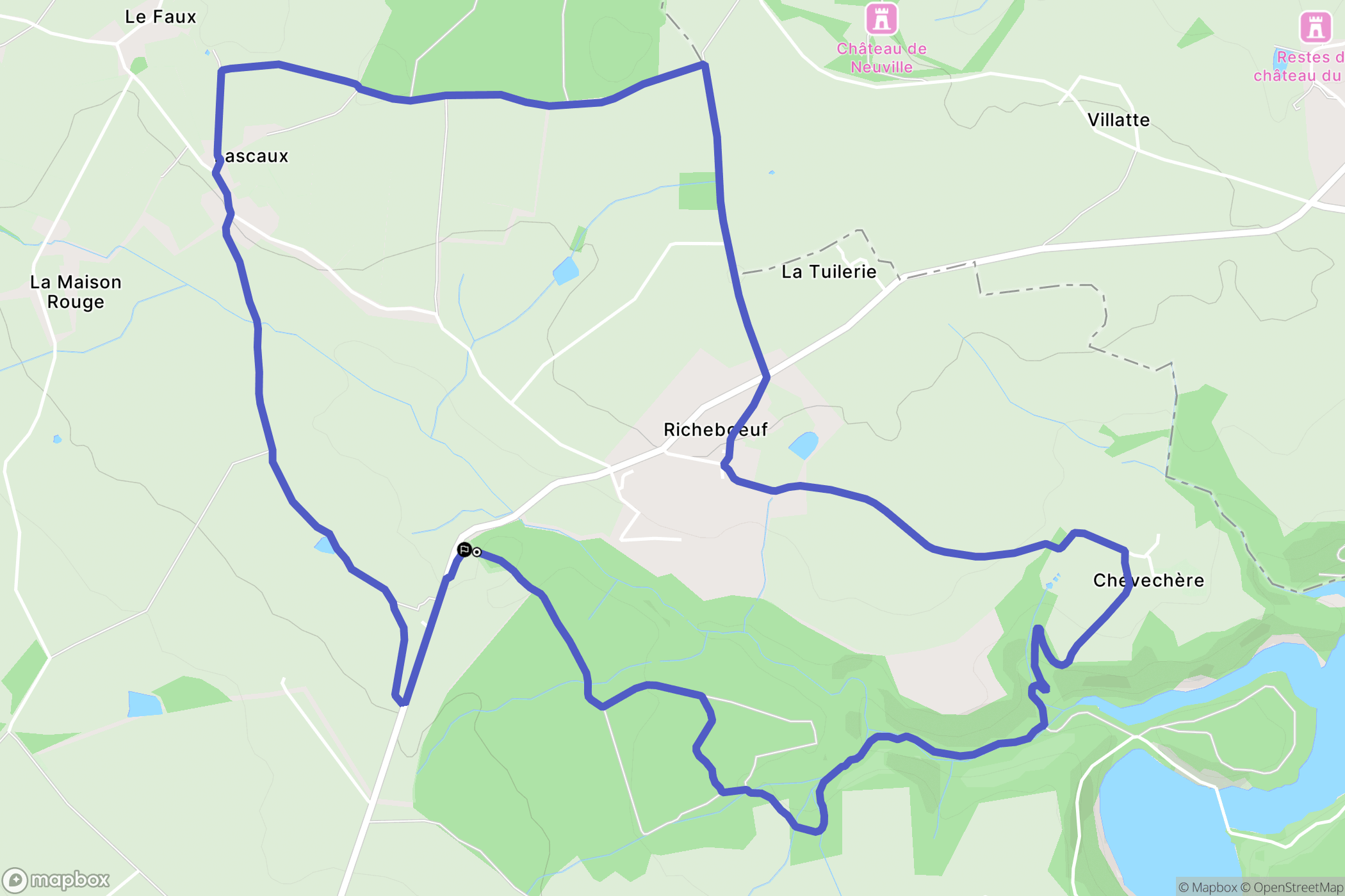 Budelière : carte du parcours de randonnée - France