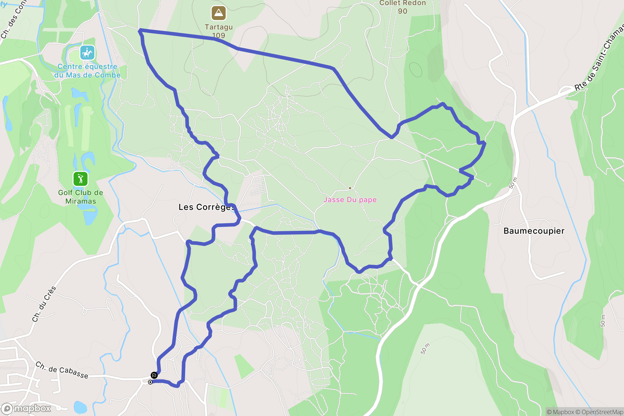 Miramas : carte du parcours de randonnée - France