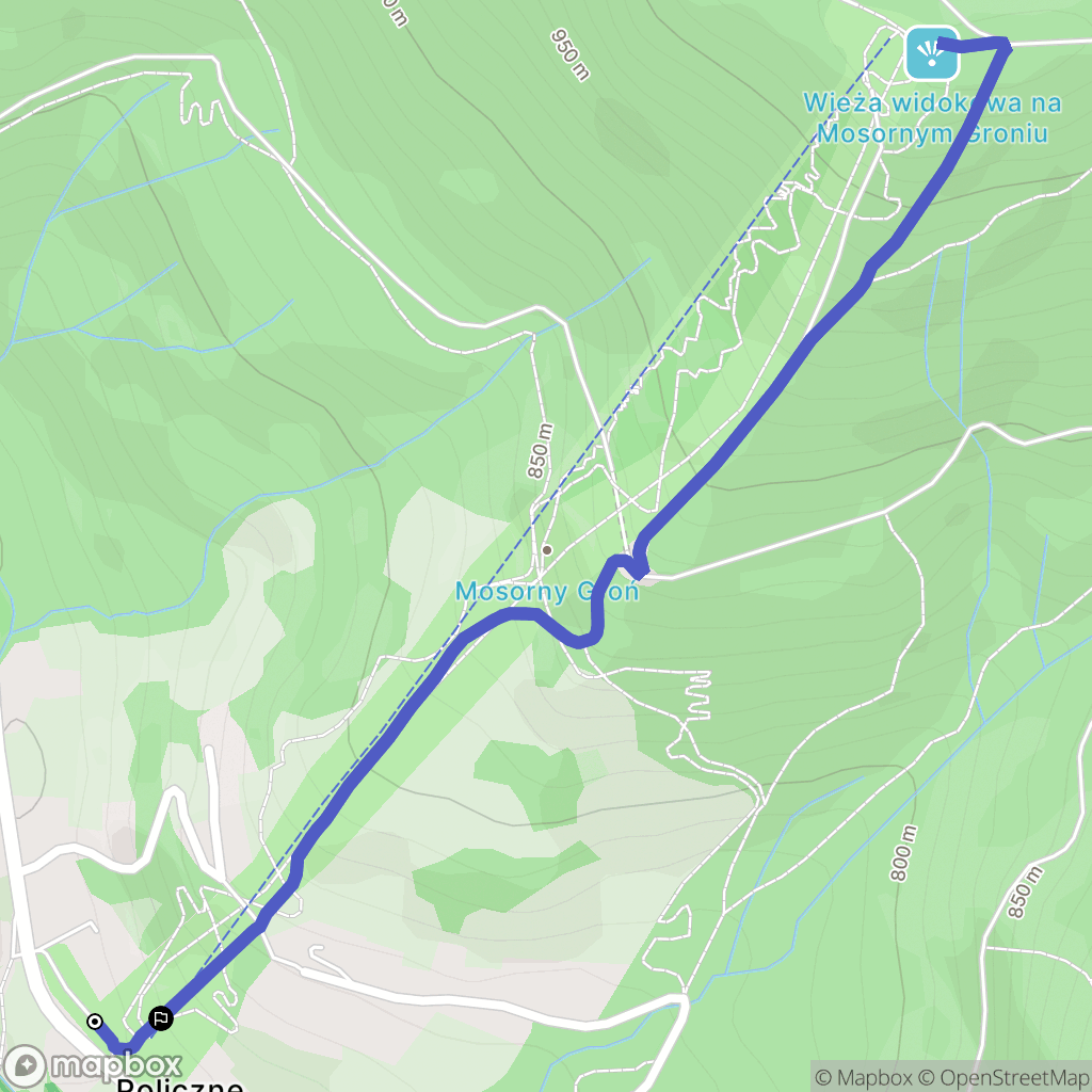 Zawoja: mapa trasy - Poland