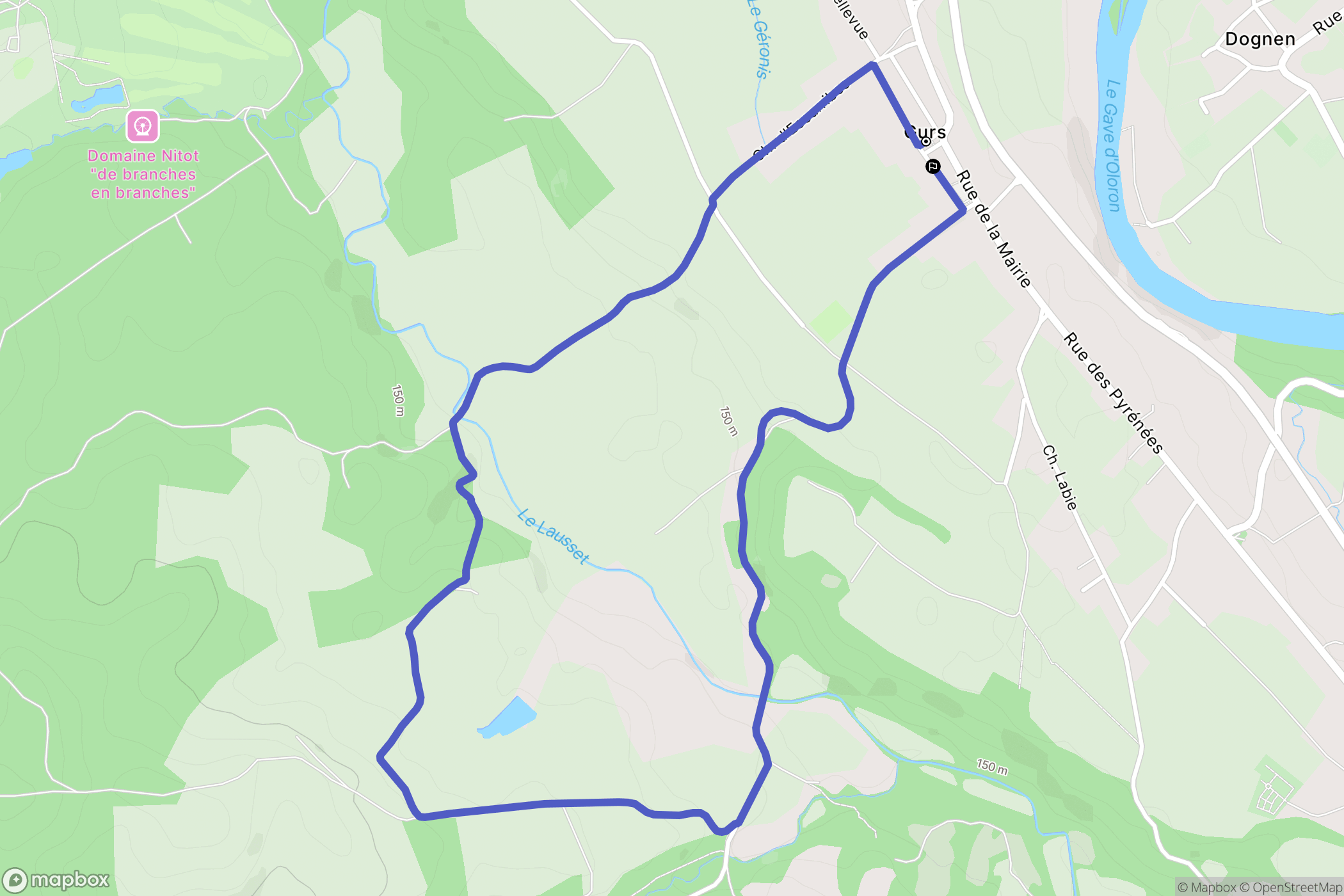 Gurs : carte du parcours de randonnée - France
