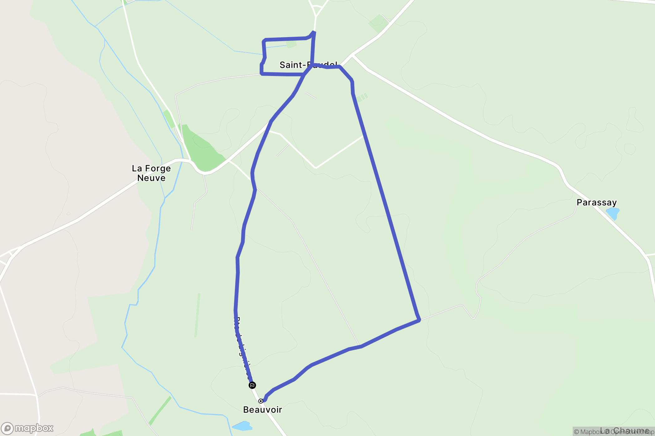 Villecelin : carte du parcours de randonnée - France