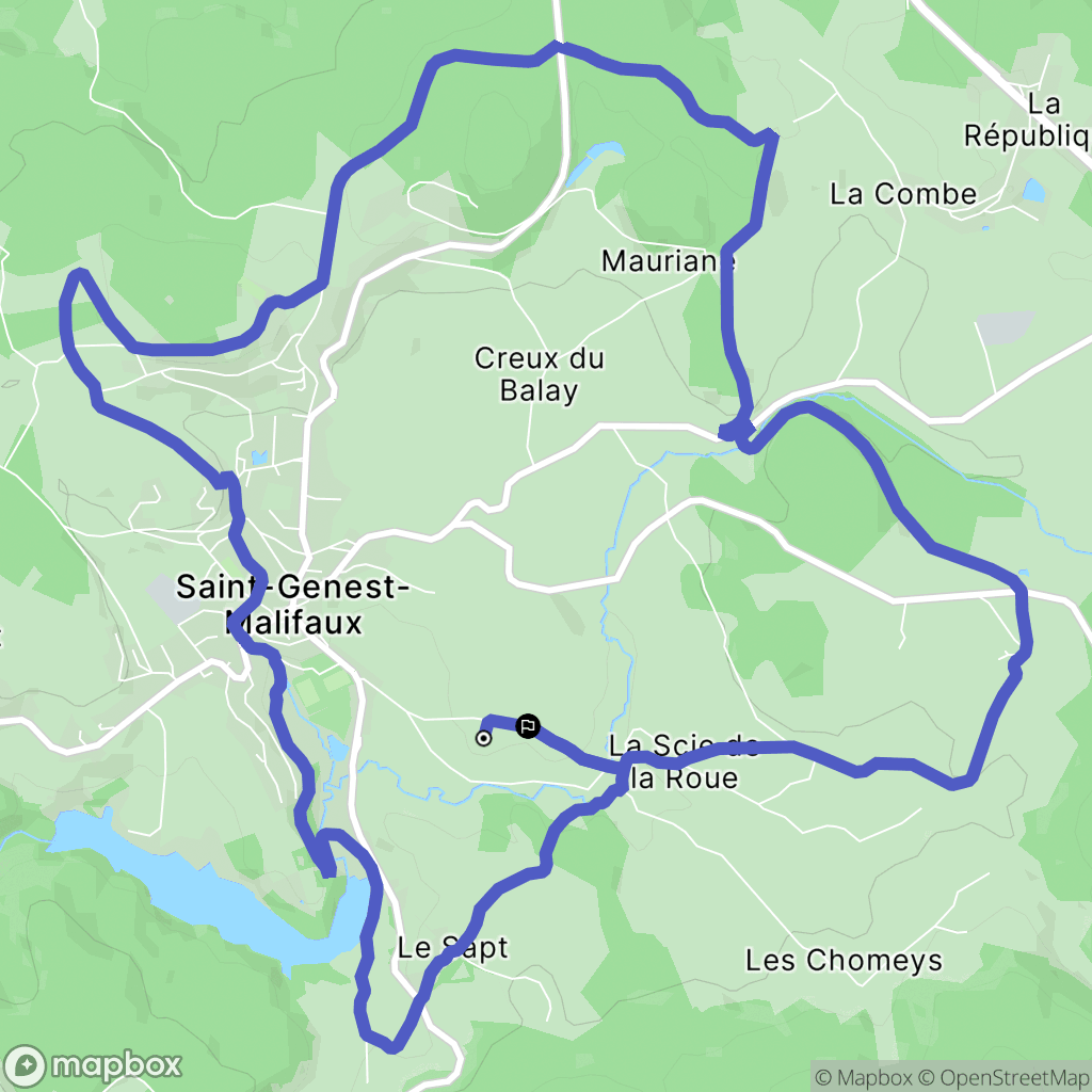 Saint-Genest-Malifaux : carte du parcours de randonnée - France