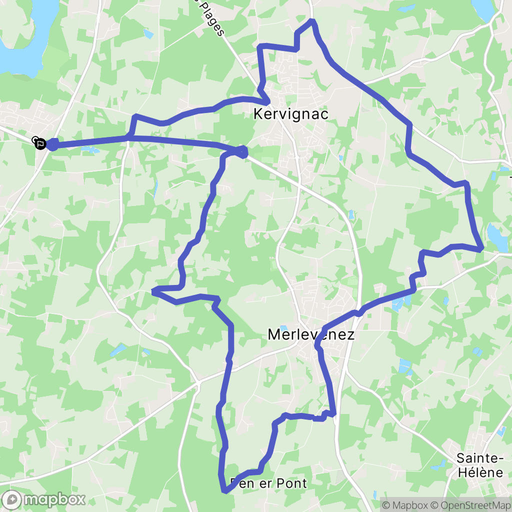 Kervignac : carte du parcours de randonnée - France