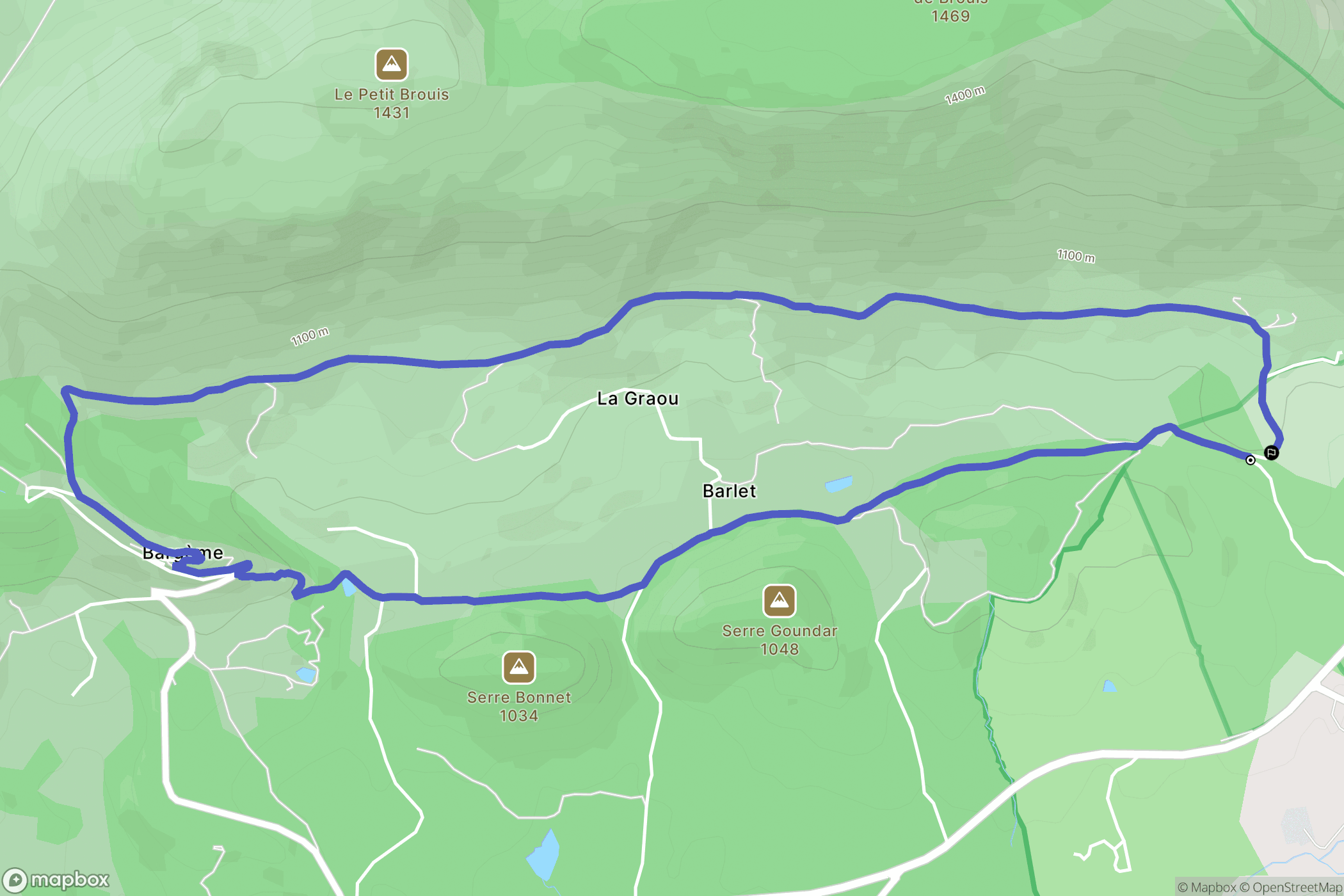 La Bastide : carte du parcours de randonnée - France