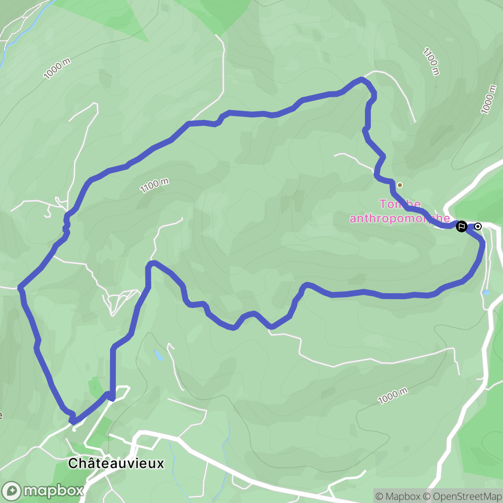 Châteauvieux : carte du parcours de randonnée - France