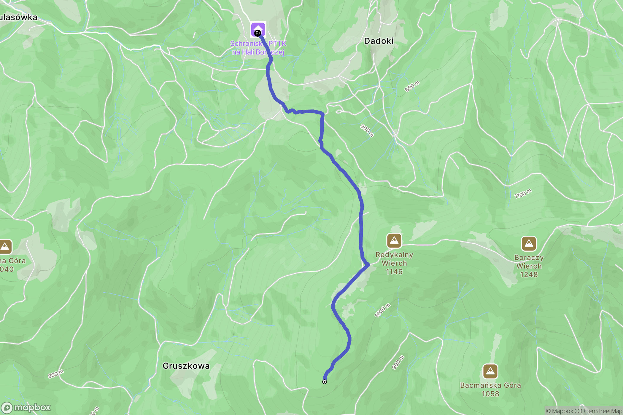 Rajcza: mapa trasy - Poland