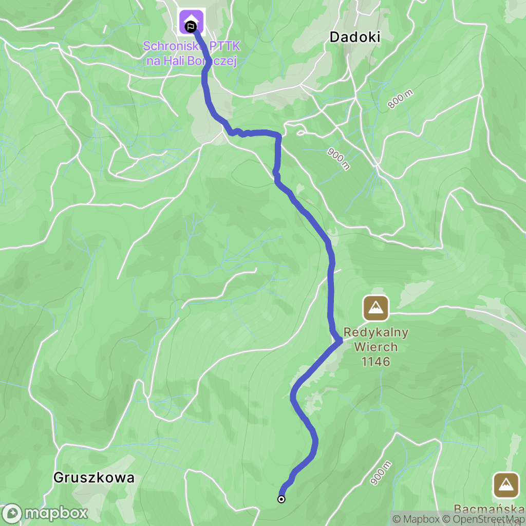 Rajcza: mapa trasy - Poland