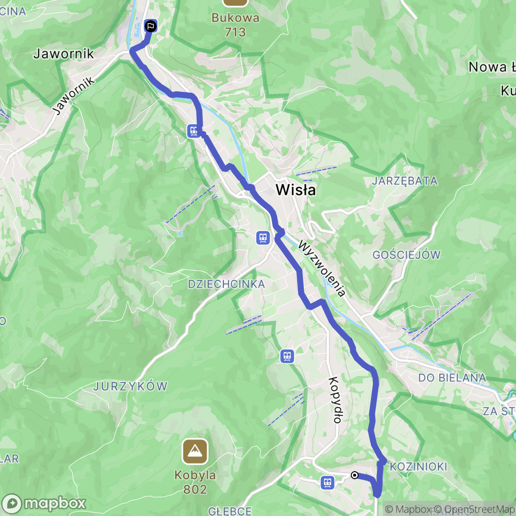 Wisła: mapa trasy - Poland