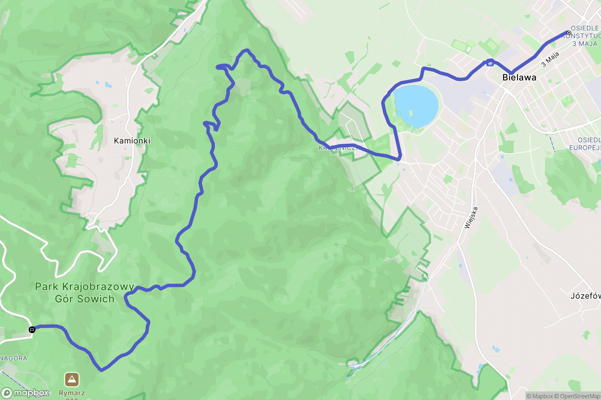 Bielawa: mapa trasy - Poland