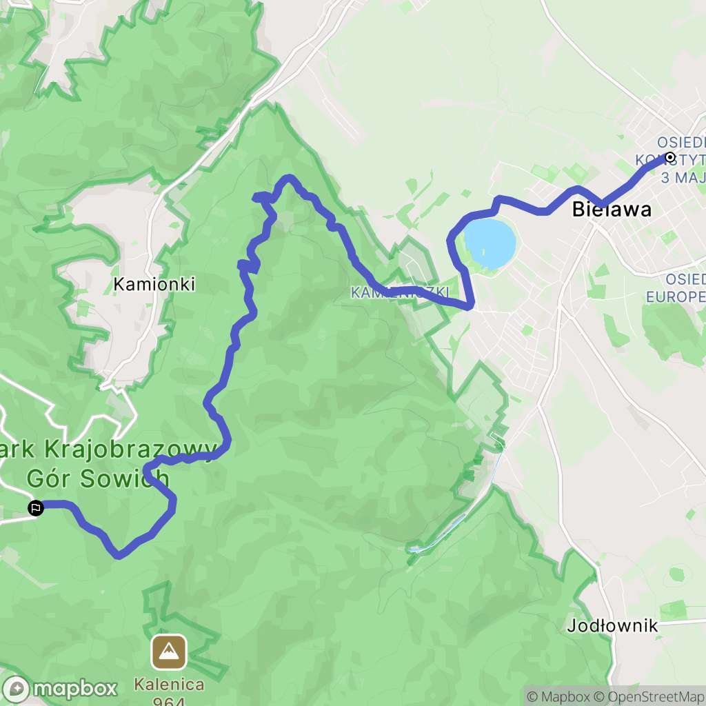 Bielawa: mapa trasy - Poland