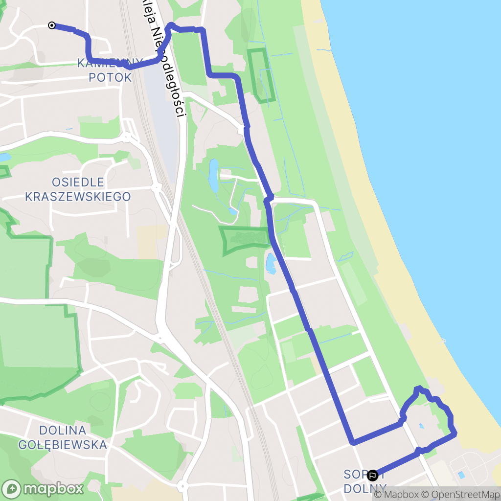 Sopot: mapa trasy - Poland