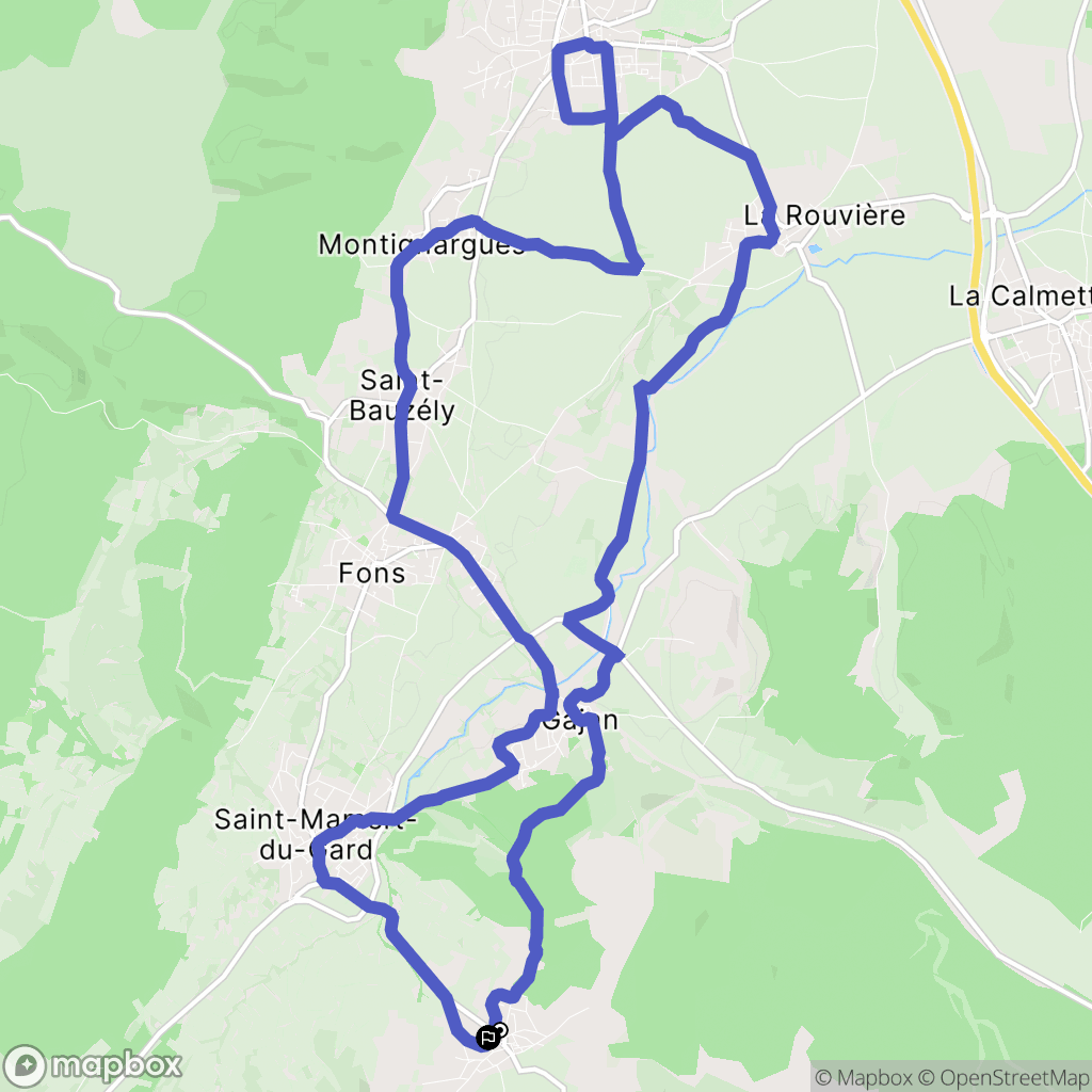 Parignargues : carte du parcours de randonnée - France