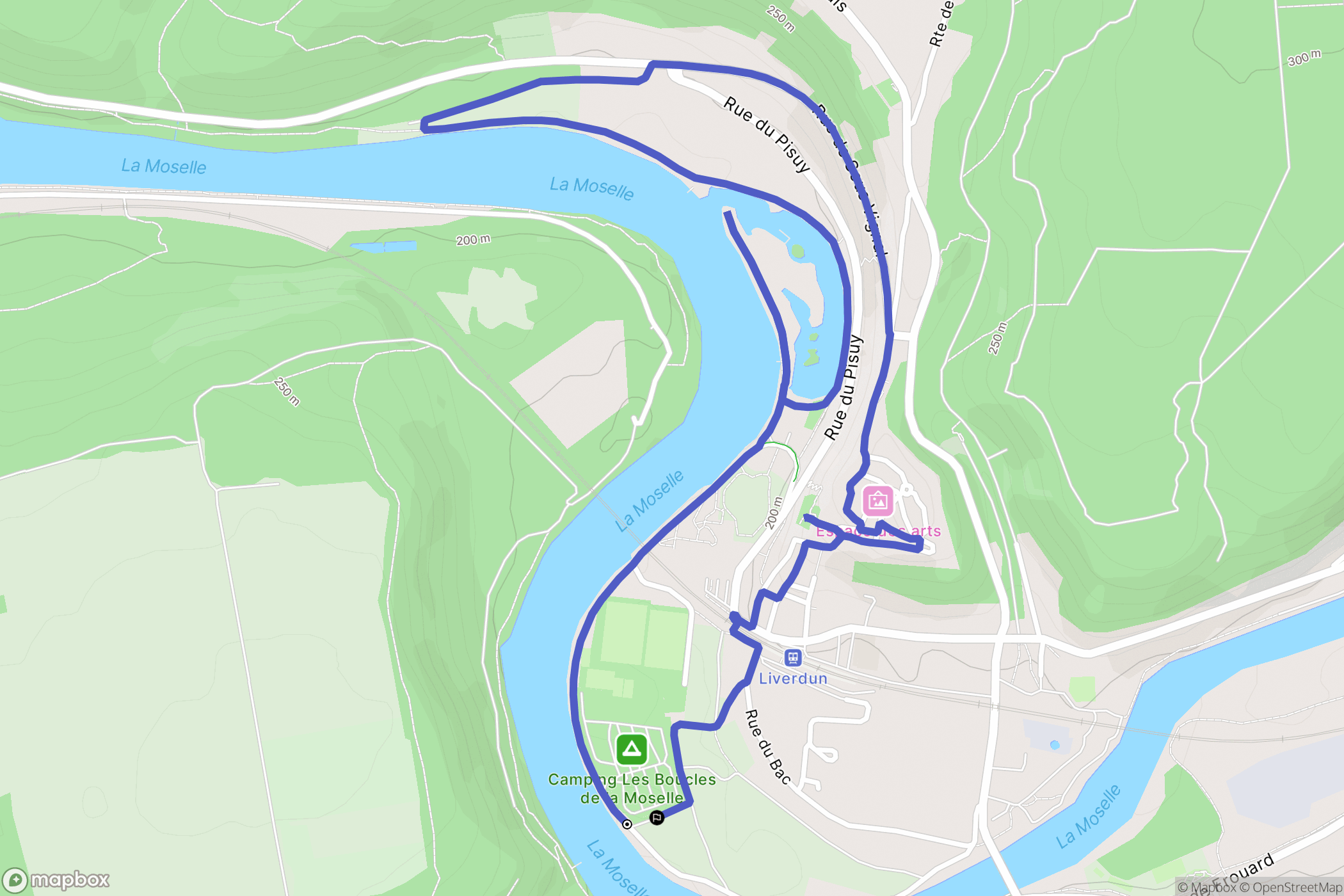 Liverdun : carte du parcours de randonnée - France