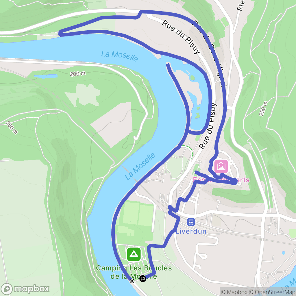 Liverdun : carte du parcours de randonnée - France