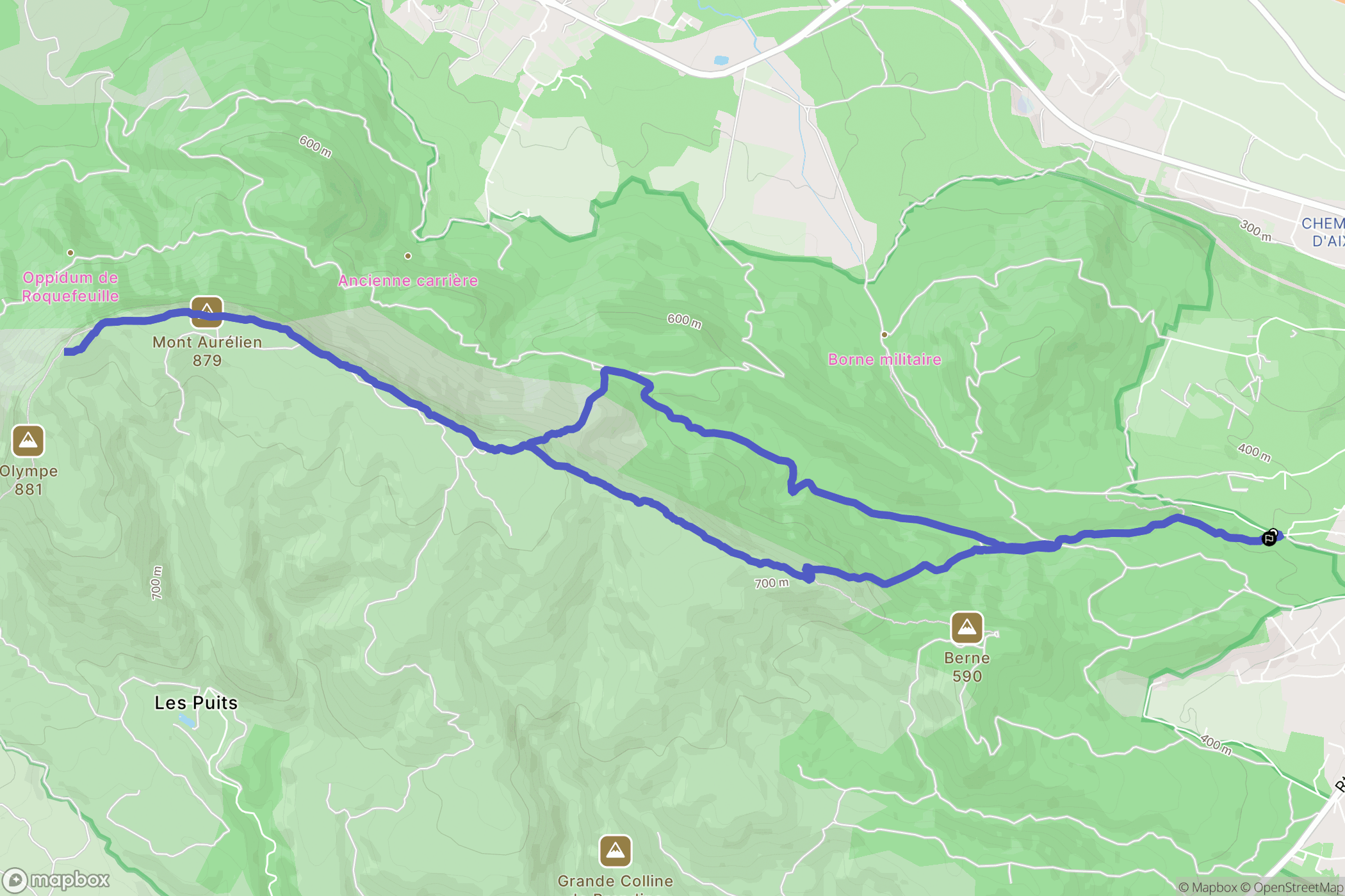 Saint-Maximin-la-Sainte-Baume : carte du parcours de randonnée - France