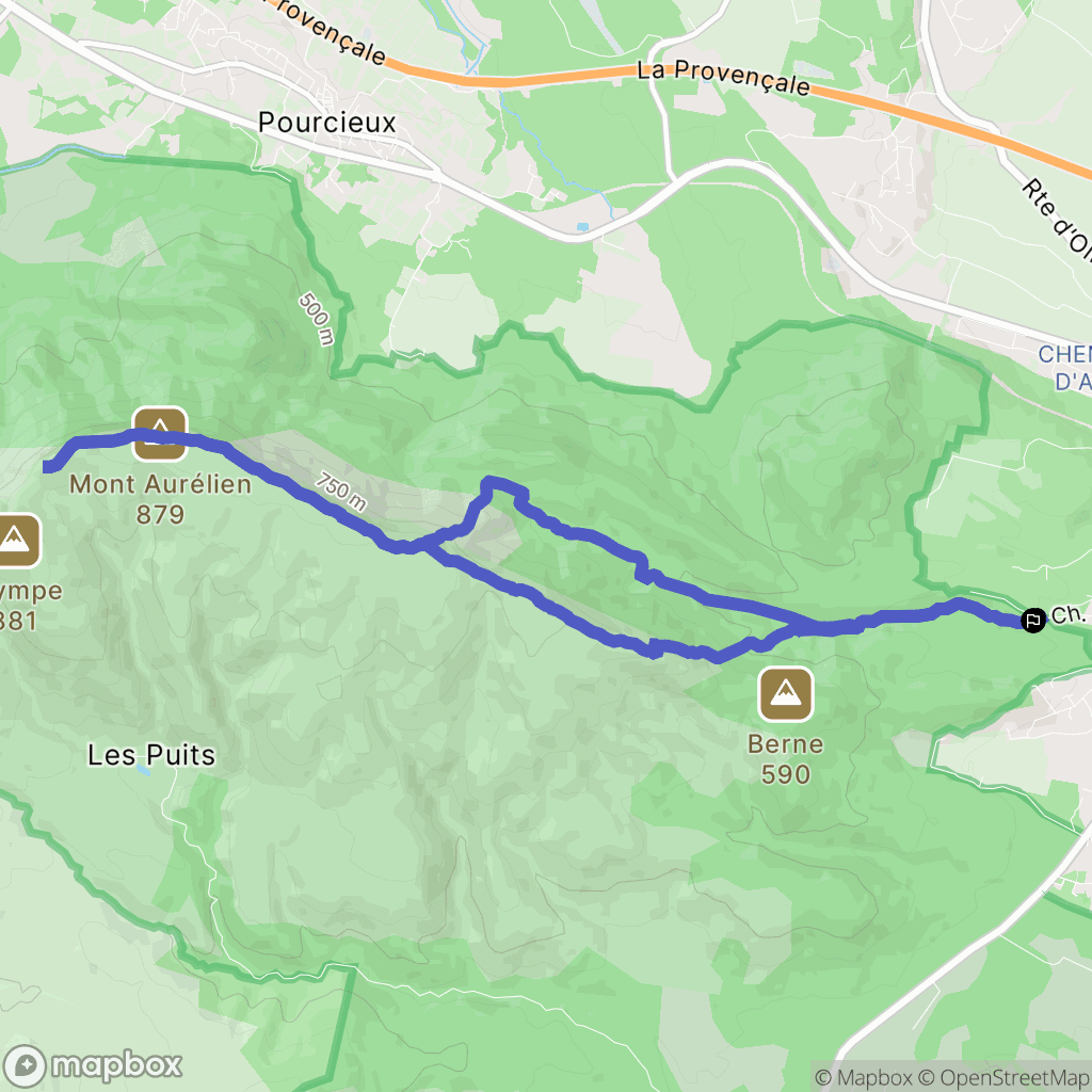 Saint-Maximin-la-Sainte-Baume : carte du parcours de randonnée - France
