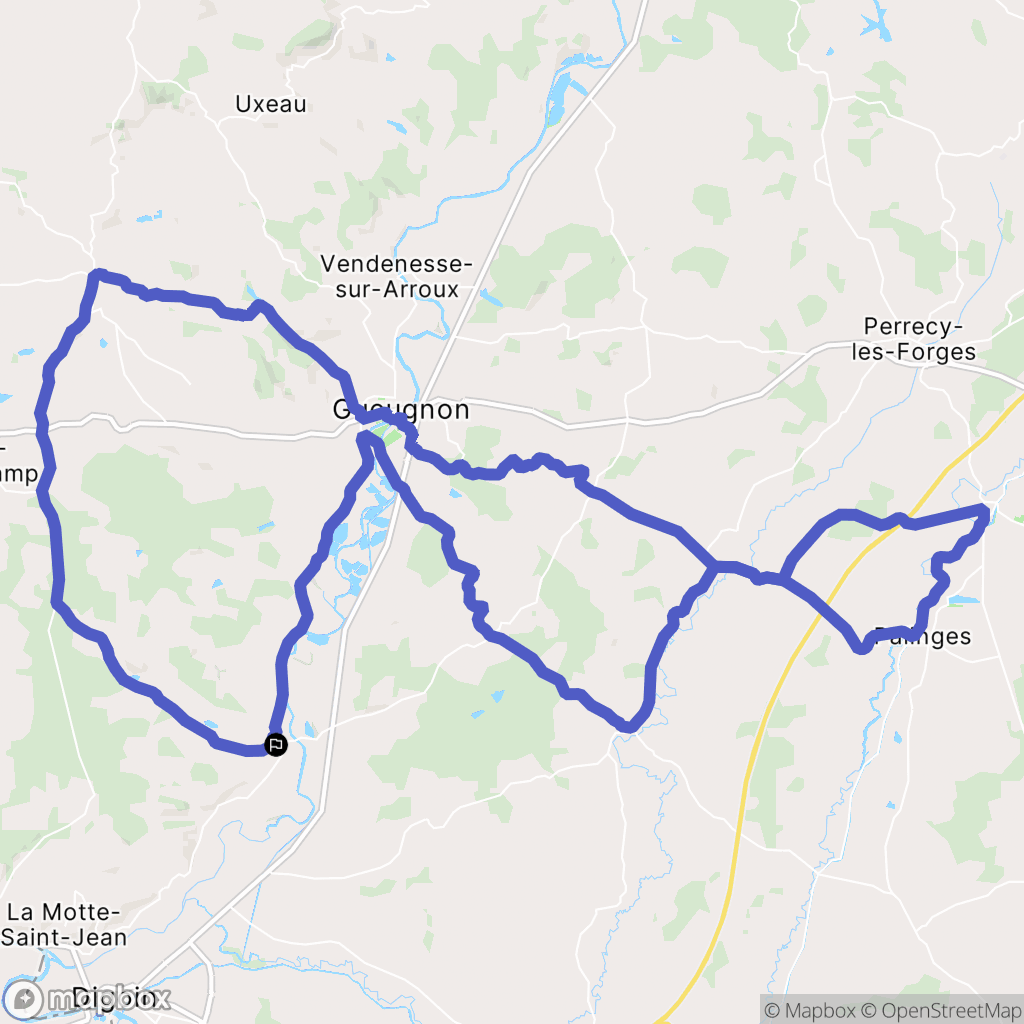 Rigny-sur-Arroux : carte du parcours de randonnée - France