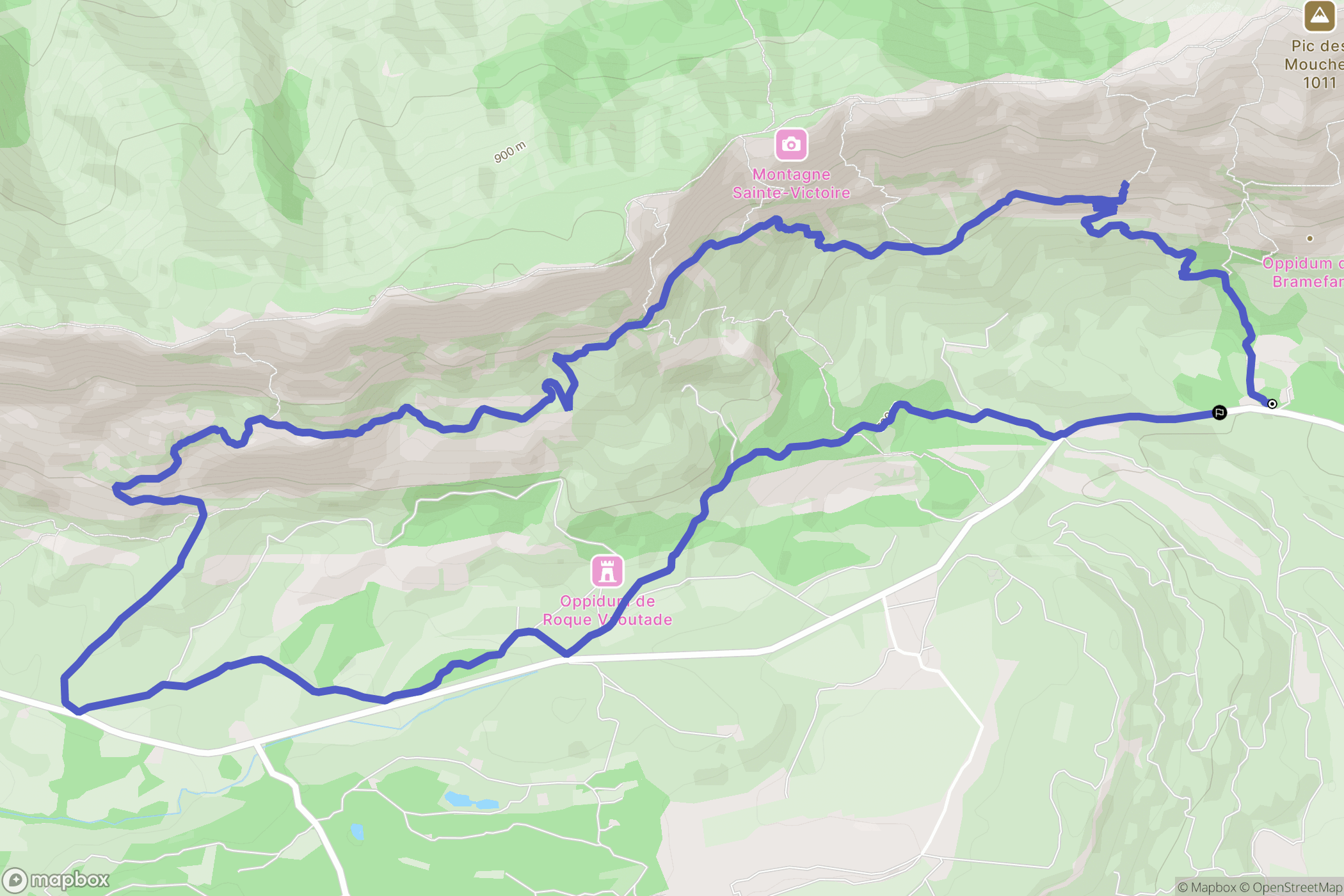 Puyloubier : carte du parcours de randonnée - France