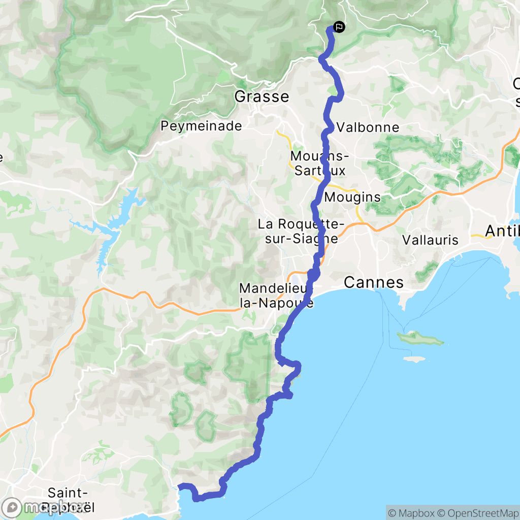 Le Bar-sur-Loup : carte du parcours de randonnée - France
