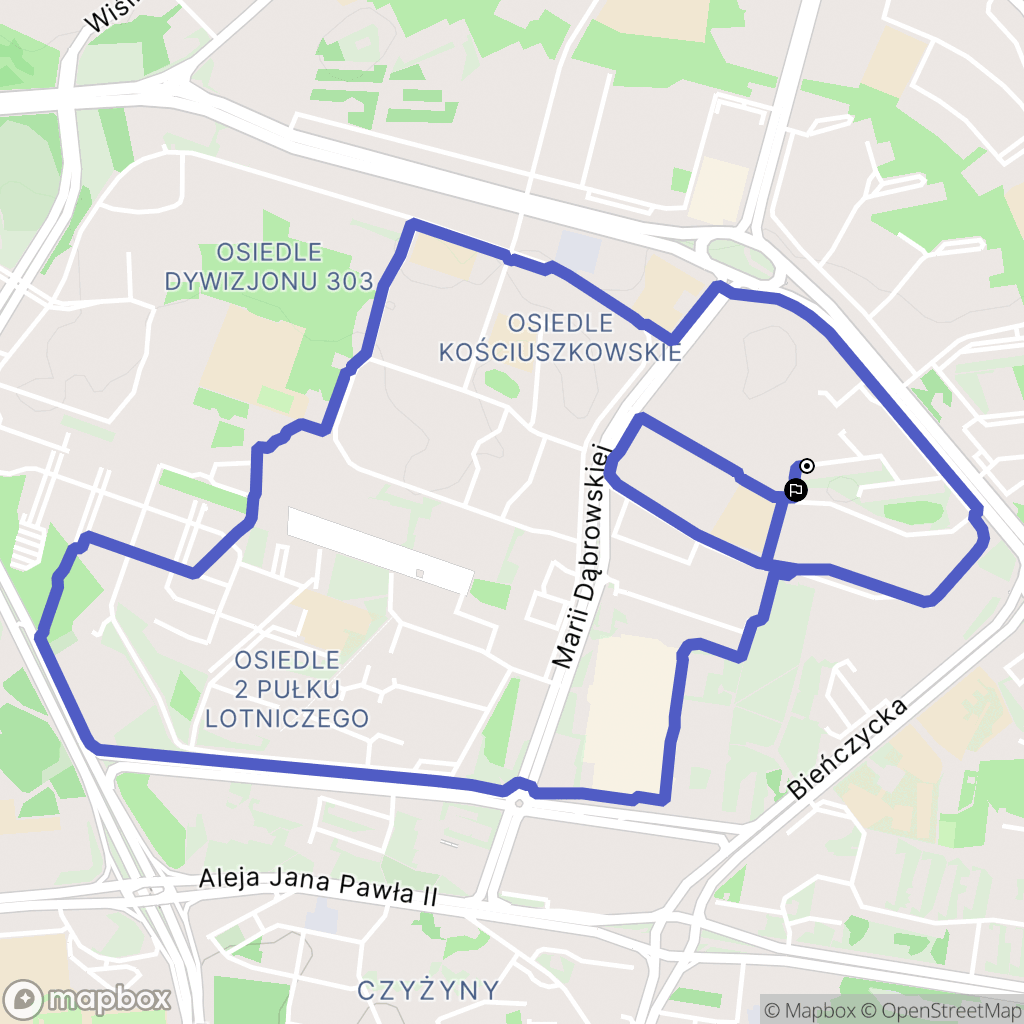 Kraków: mapa trasy - Poland