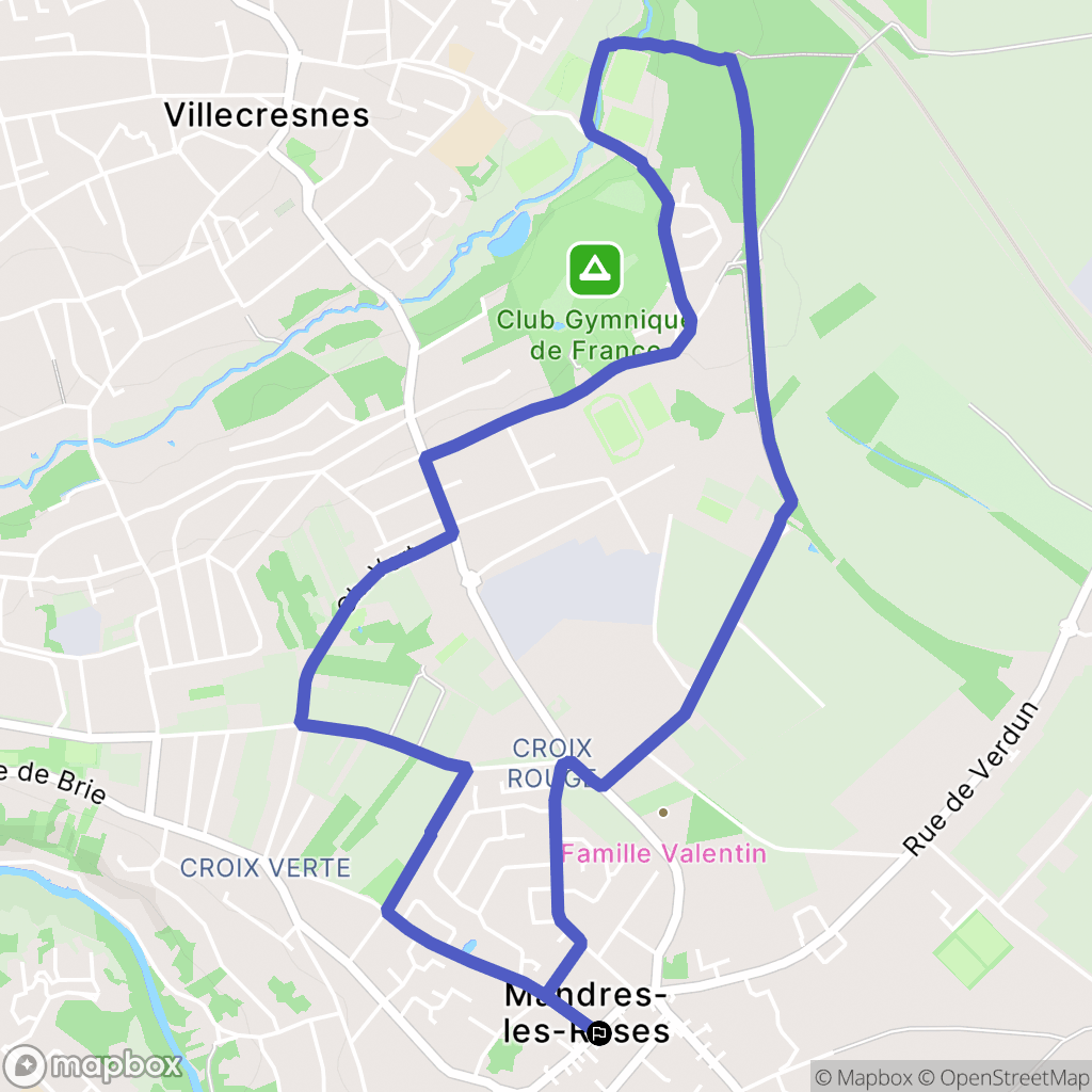 Mandres-les-Roses : carte du parcours de randonnée - France