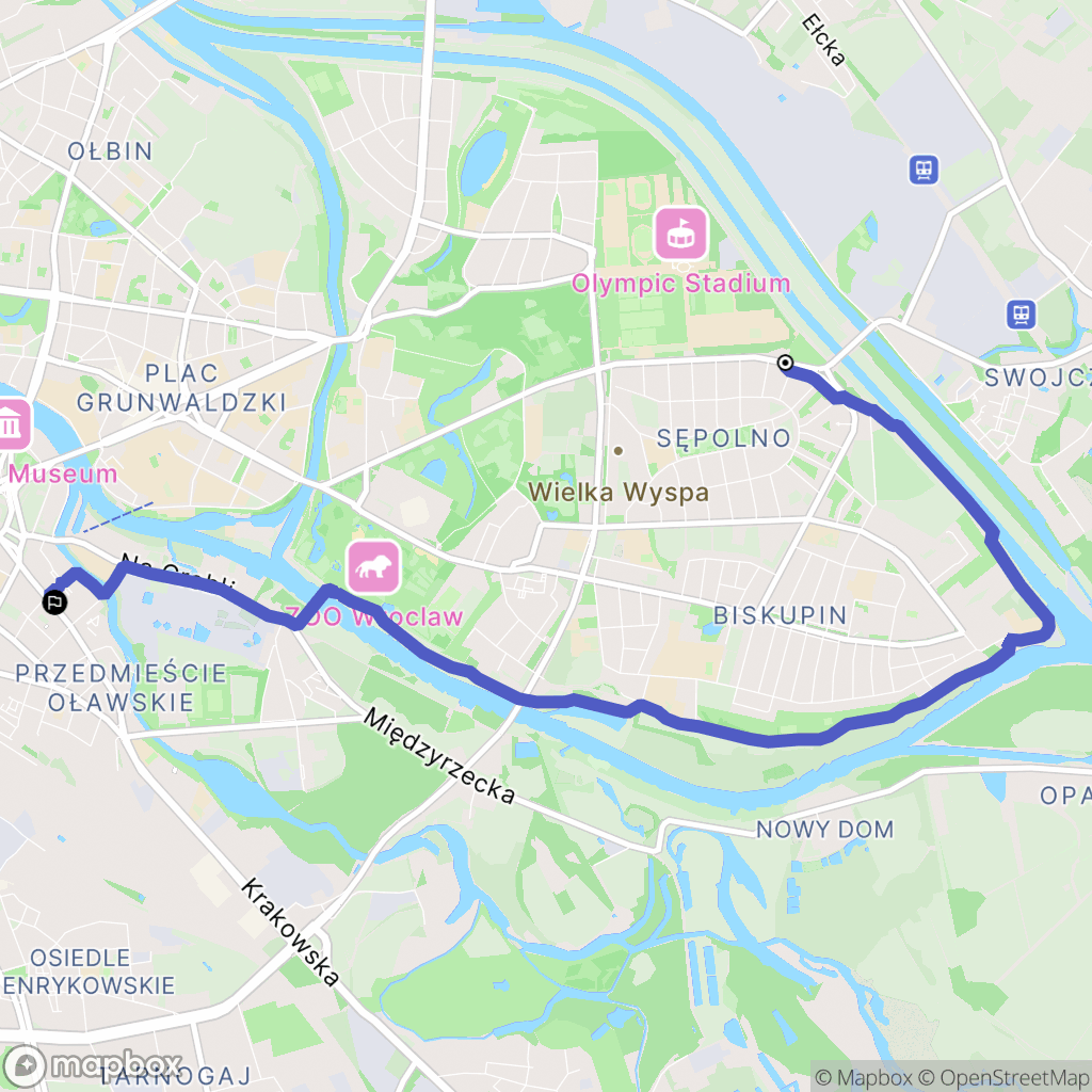 Wrocław: mapa trasy - Poland