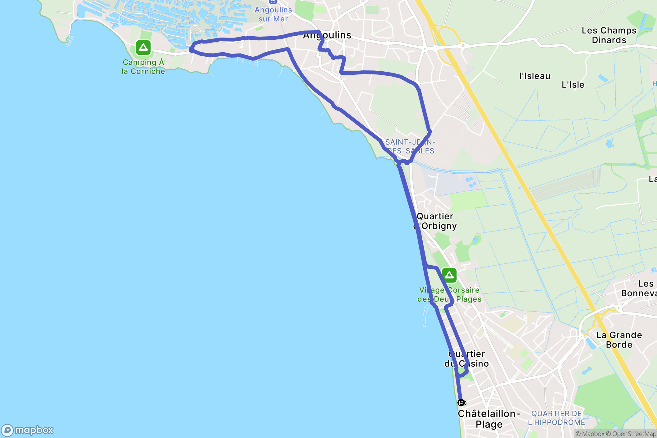 Châtelaillon-Plage : carte du parcours de randonnée - France