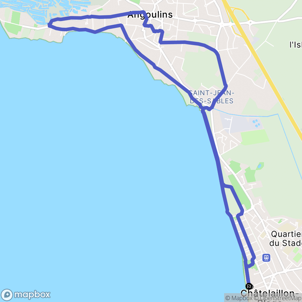 Châtelaillon-Plage : carte du parcours de randonnée - France