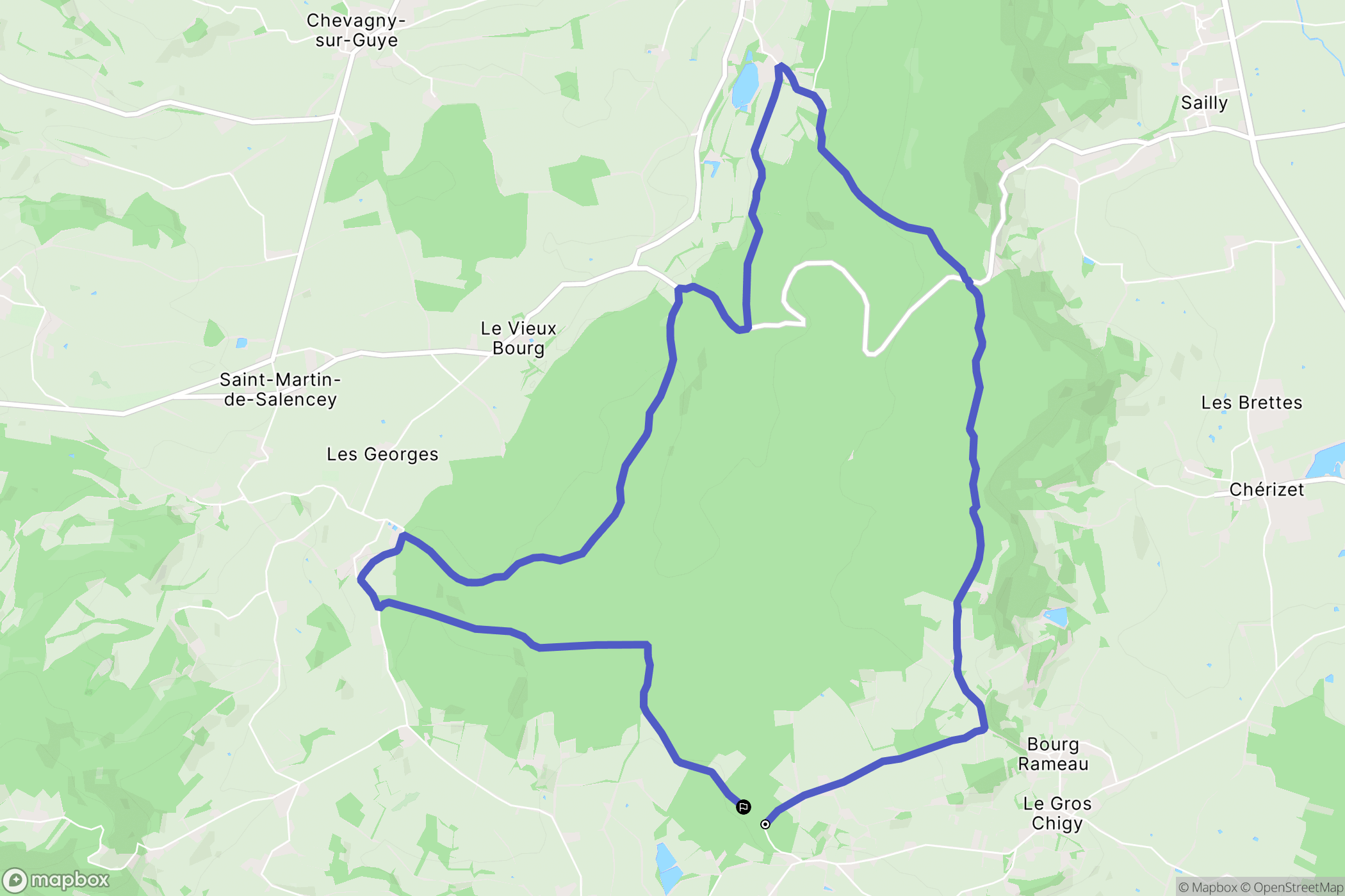 Saint-André-le-Désert : carte du parcours de randonnée - France
