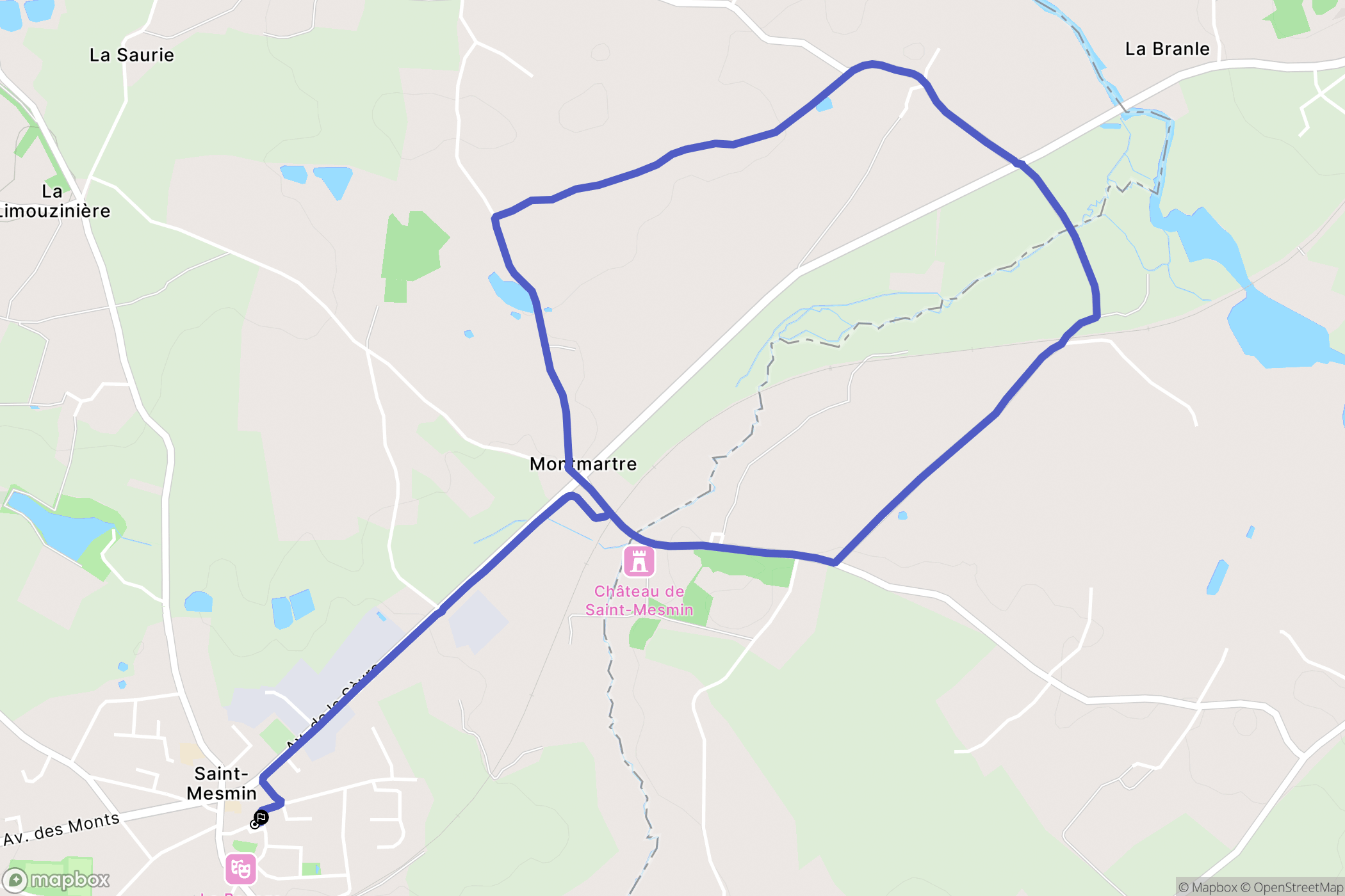 Saint-Mesmin : carte du parcours de randonnée - France