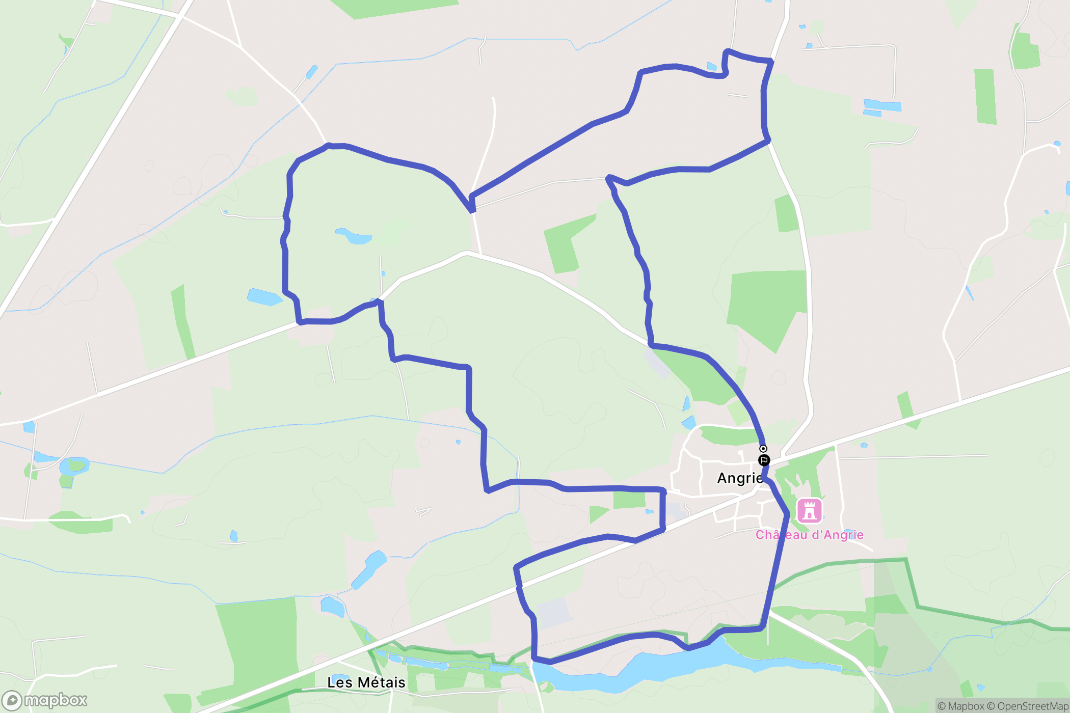 Angrie : carte du parcours de randonnée - France